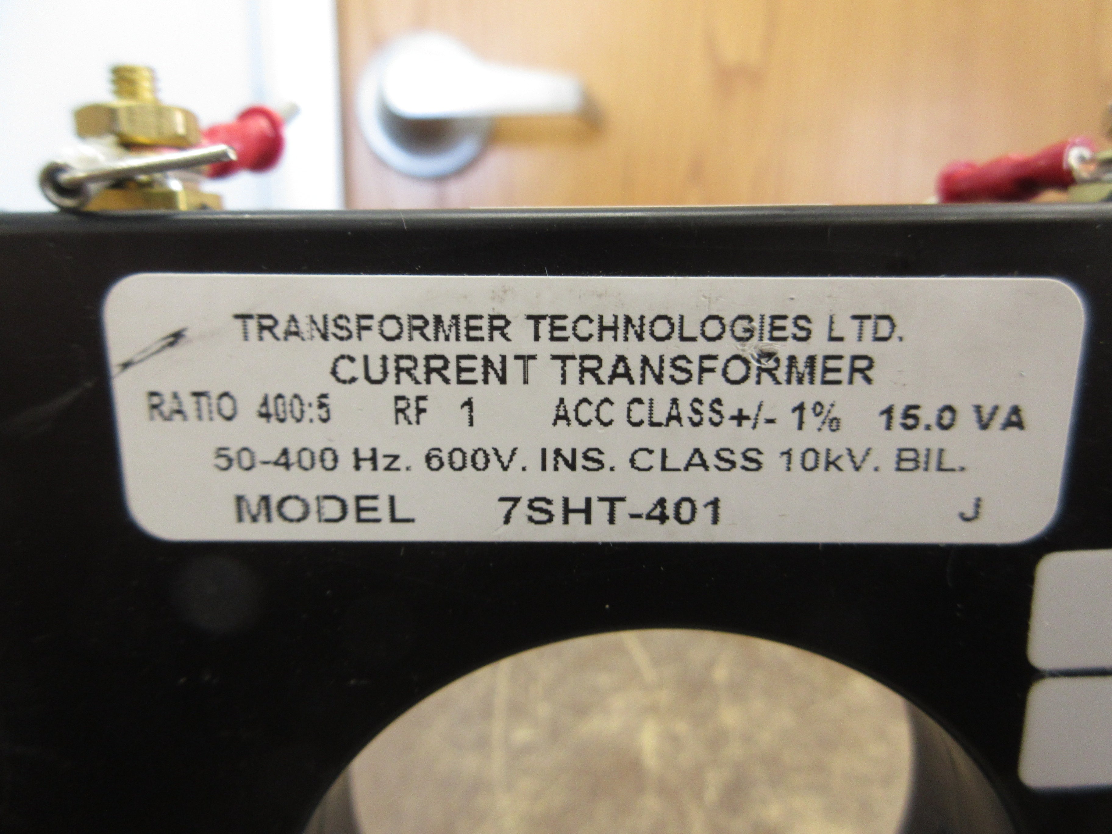 Transformer Technologies LTD Current Transformer 7SHT-401 Ratio 400:5A 600V Used