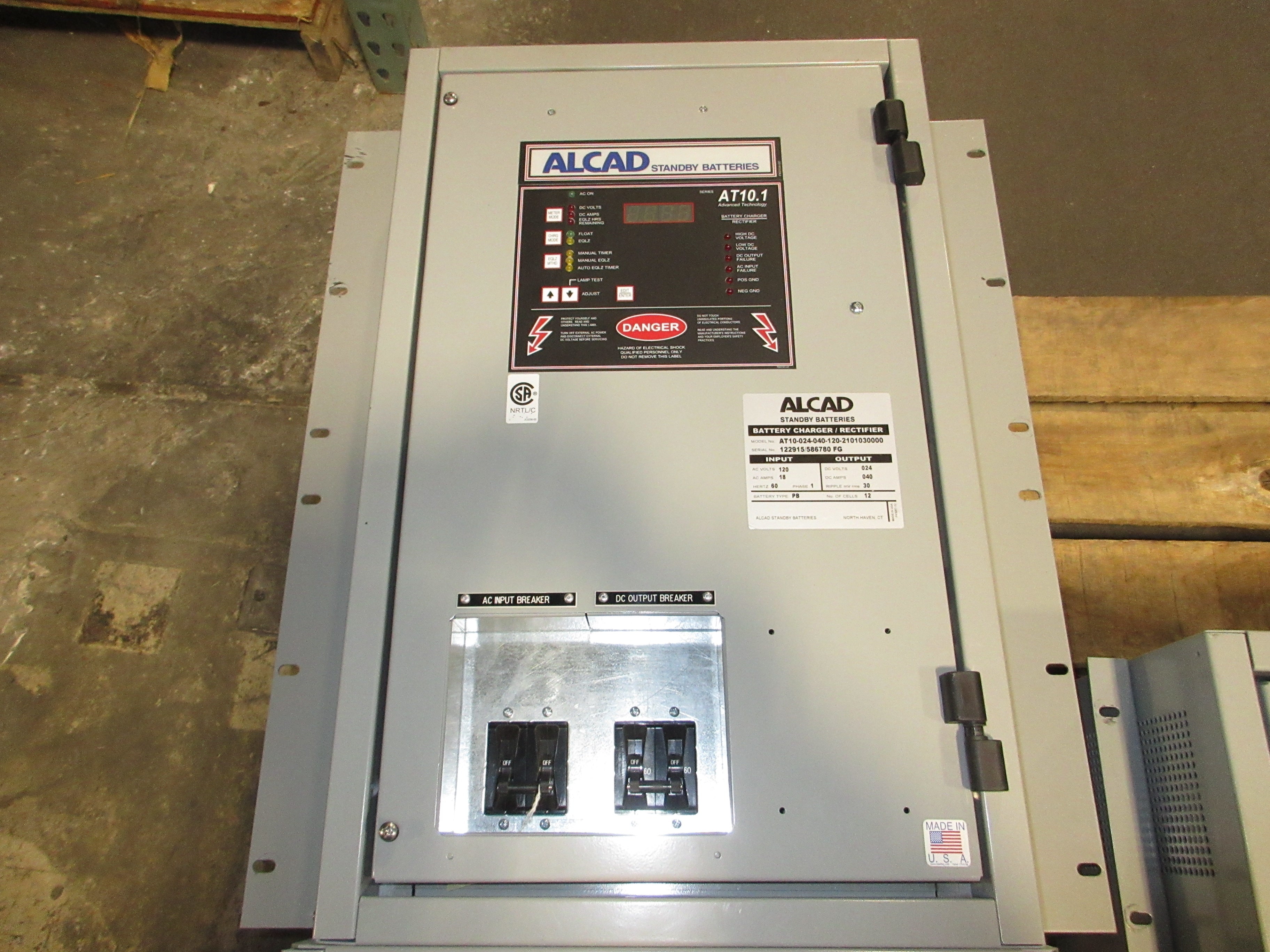 Alcad Series AT10.1 Battery Charger/Rectifier AT10-024-040-120-011013000 Used