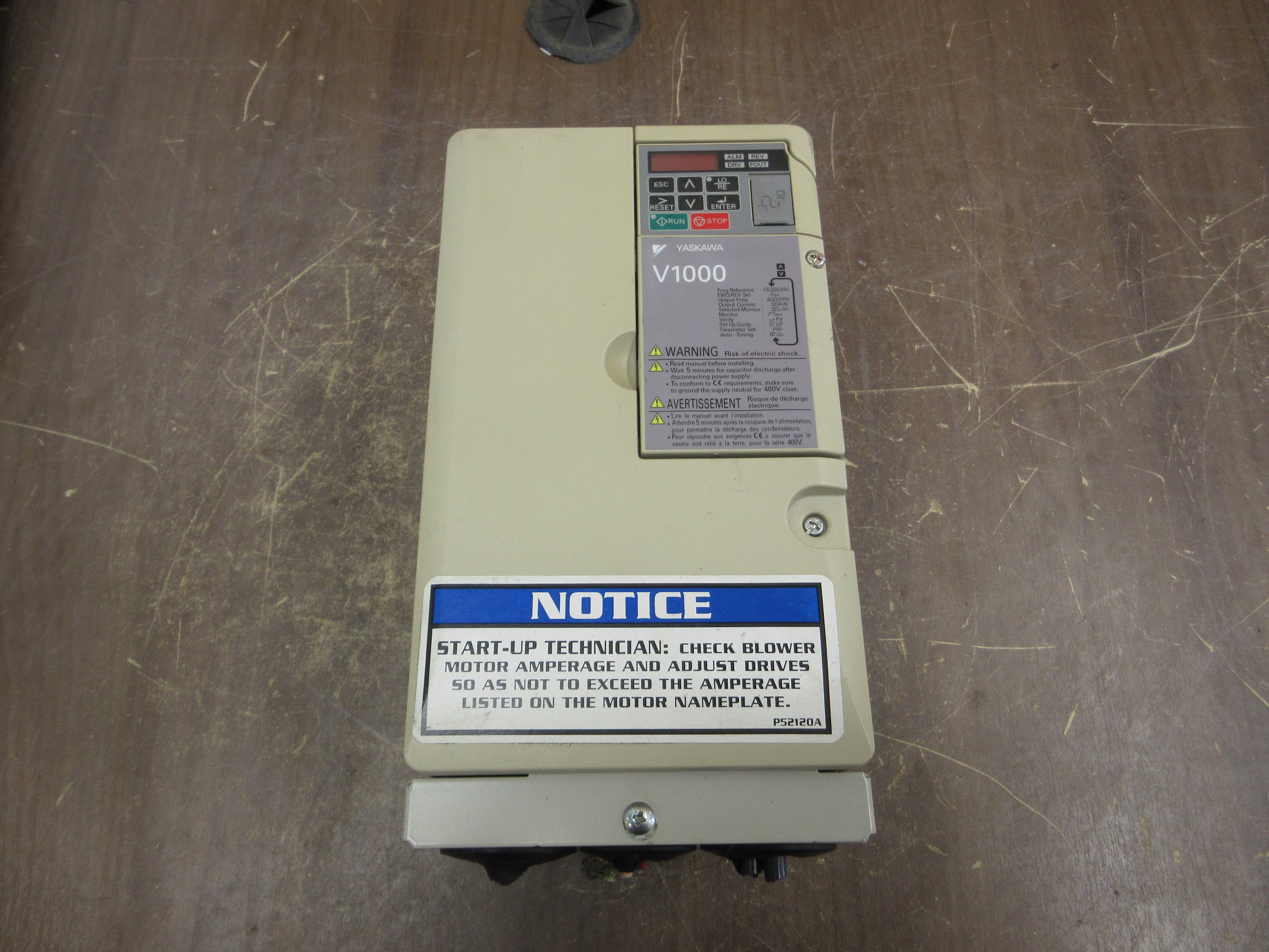 Yaskawa V1000 AC Drive CIMR-VU4A0023FAA Rev. A 10HP 3Ph Used