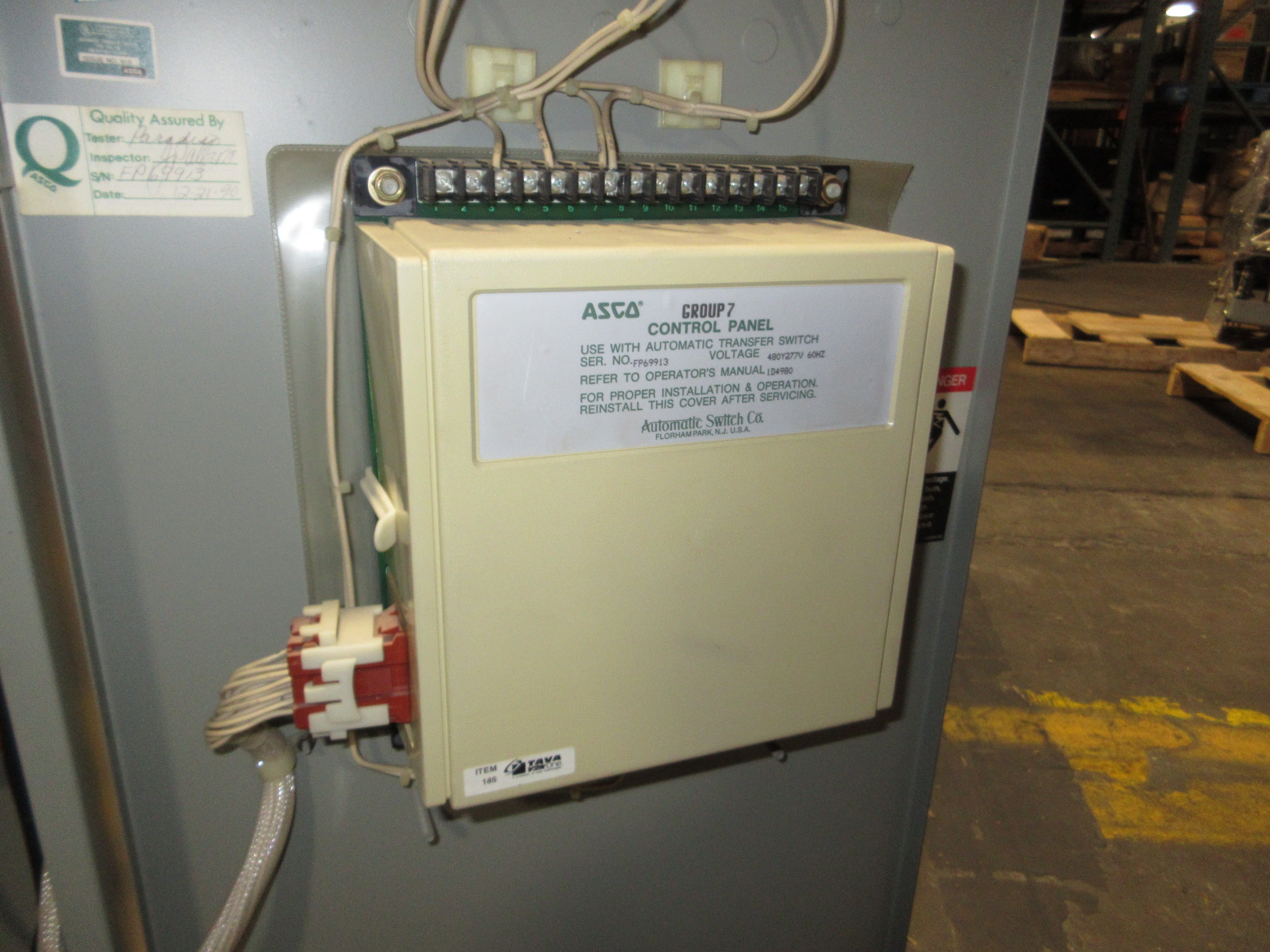 Asco Series 940 Automatic Transfer Switch B940310097XC 100A 480Y/277V 60Hz 4W