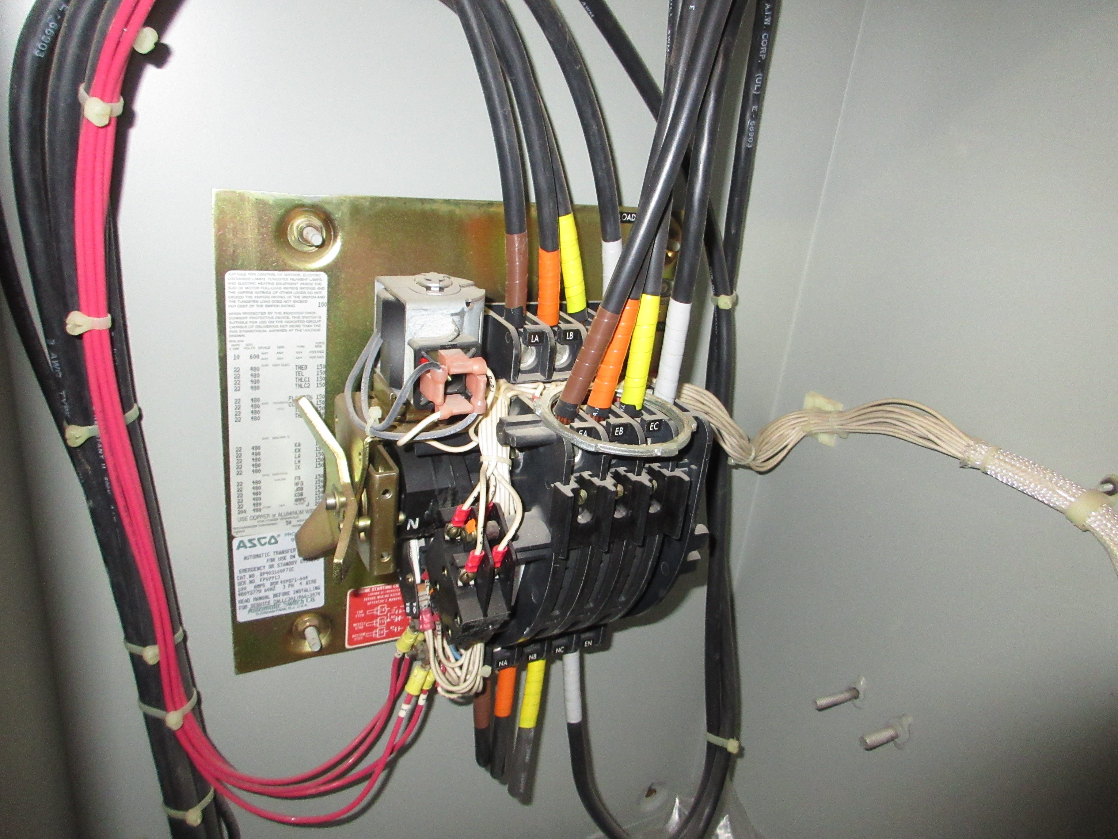 Asco Series 940 Automatic Transfer Switch B940310097XC 100A 480Y/277V 60Hz 4W