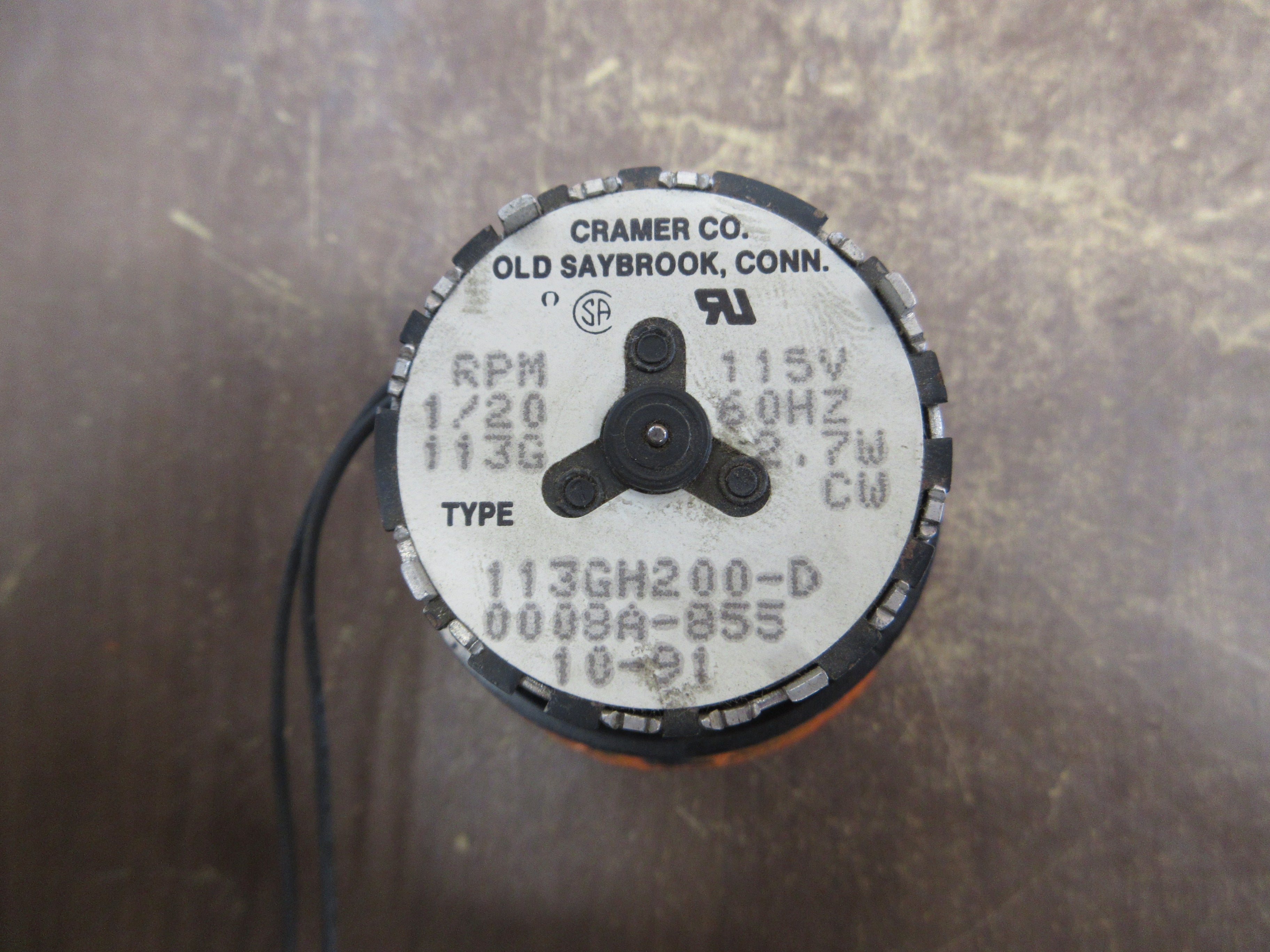 Cramer Hour Meter 113GH200-D 115V 60Hz Used
