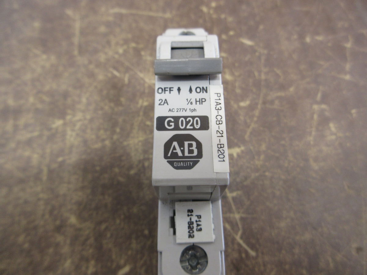 Allen-Bradley Circuit Breaker 1492-CB1-G020 2A 277V 1P *Lot of 2* Used