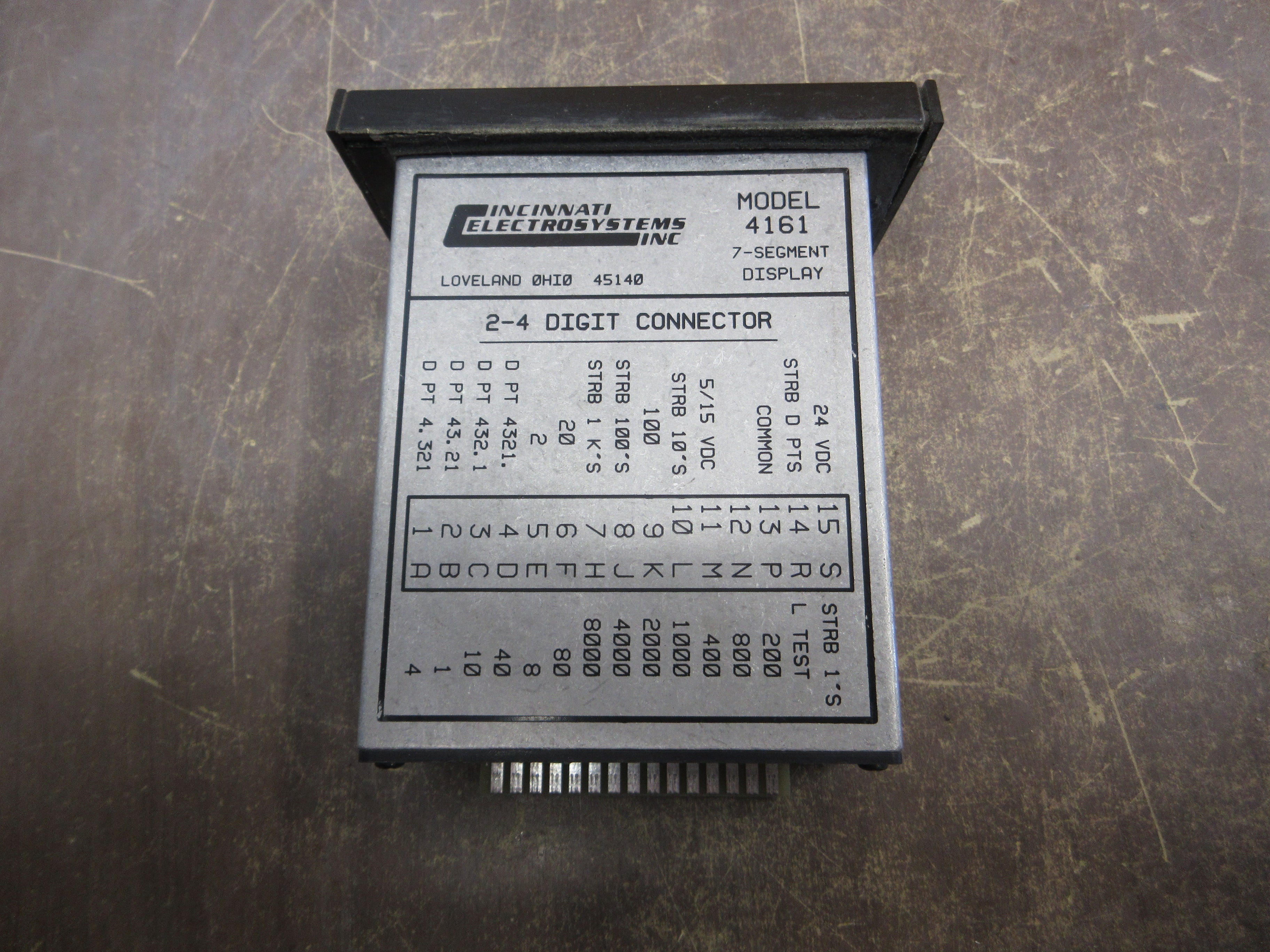 Cincinnati Electrosystems 7-Segment Display 4161 Used