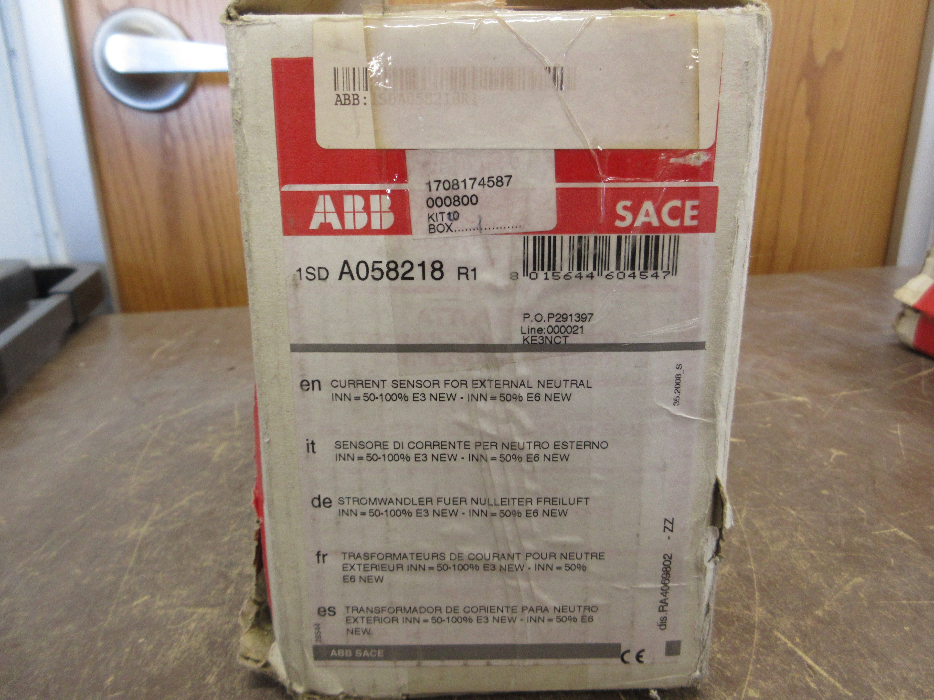 ABB SACE Neutral Current Sensor 1SDA058218R1 New Surplus