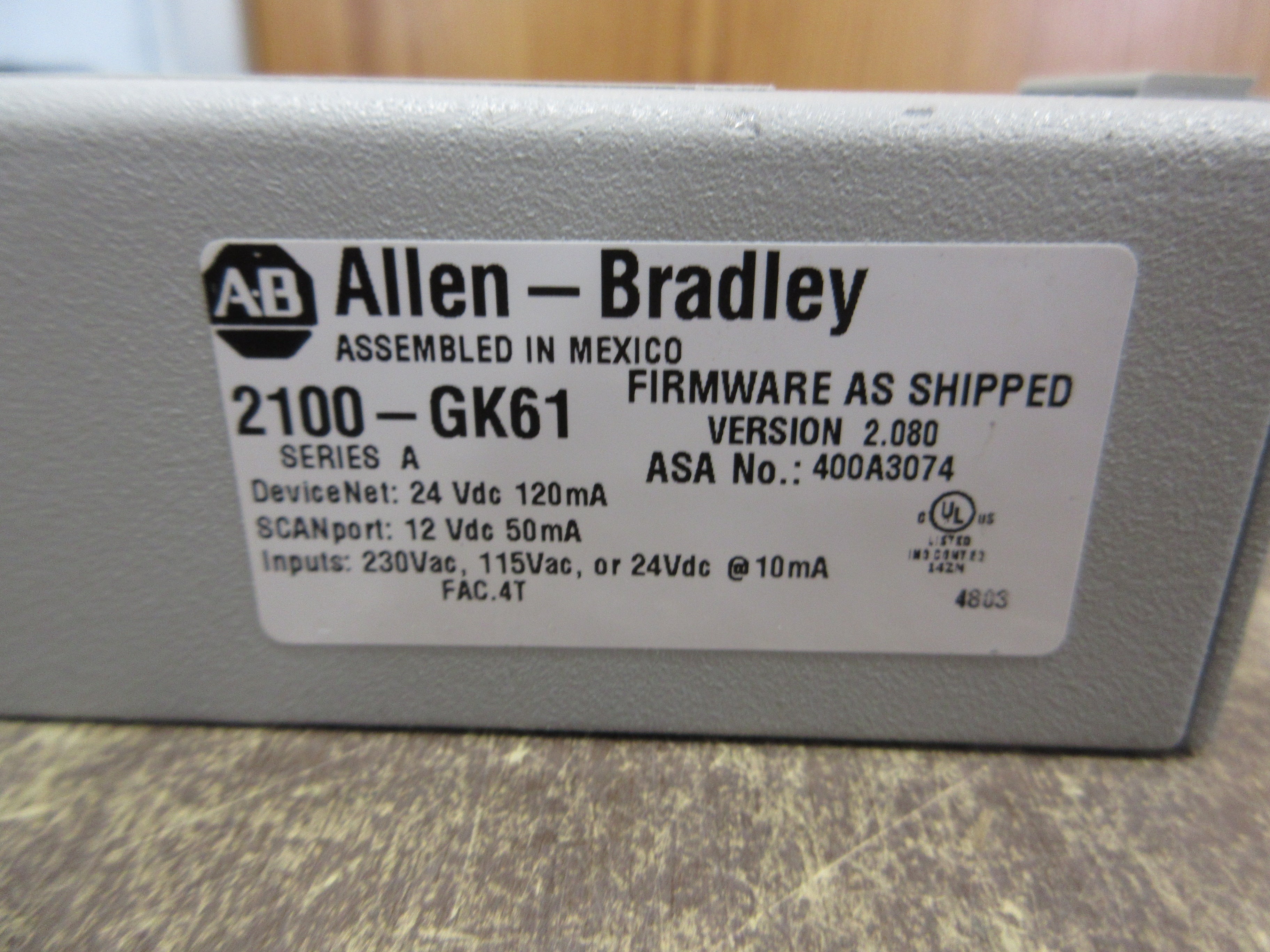 Allen-Bradley DeviceNet Comm Module 2100-GK61 FRN: 2.080 Series A Used