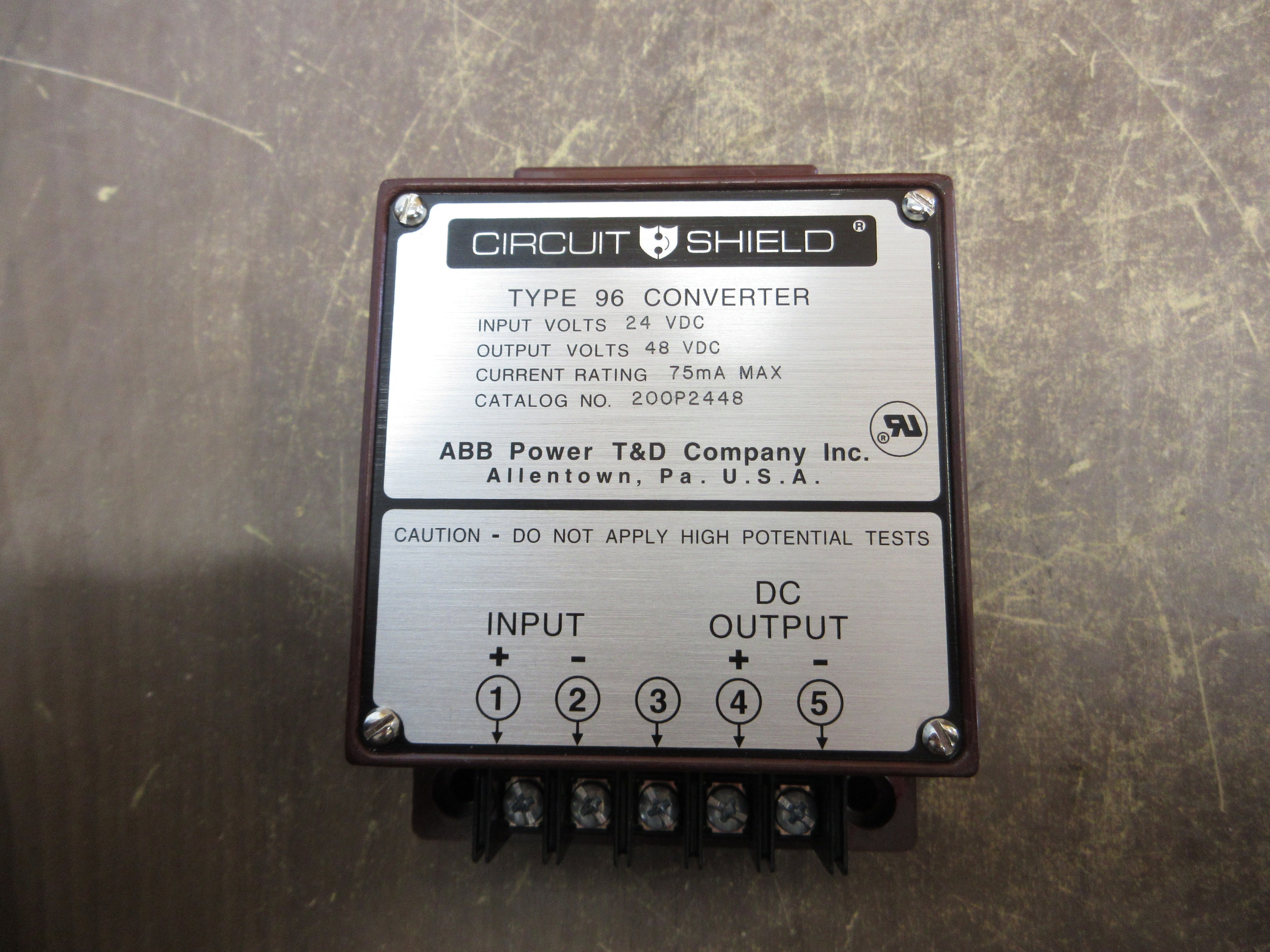 ABB Circuit Shield Type 96 Converter 200P2448 Input: 24VDC Output: 48VDC 75mA