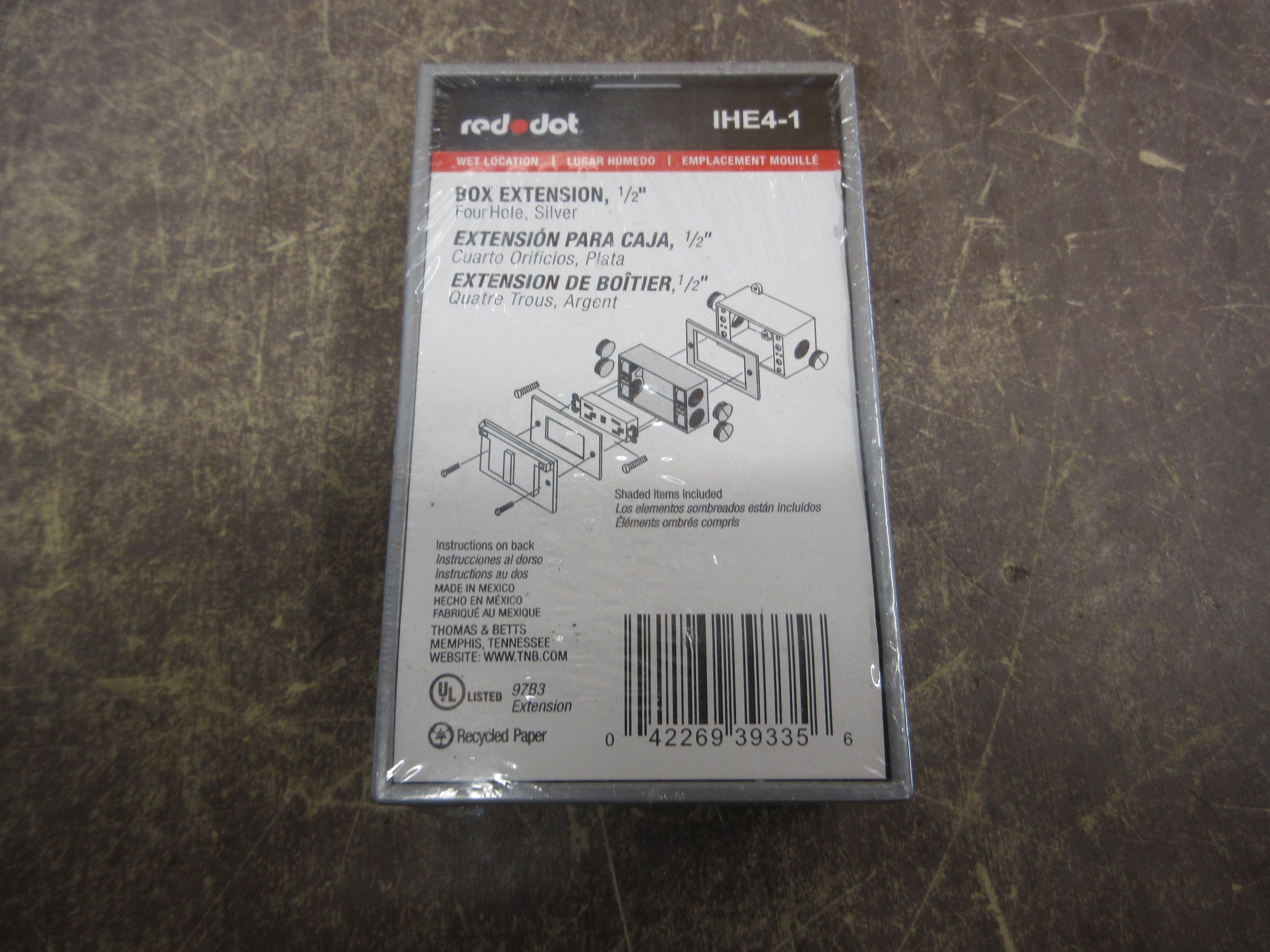 Red Dot Box Extension IHE4-1 1/2" Four-Hole Silver *Lot of 4* New Surplus