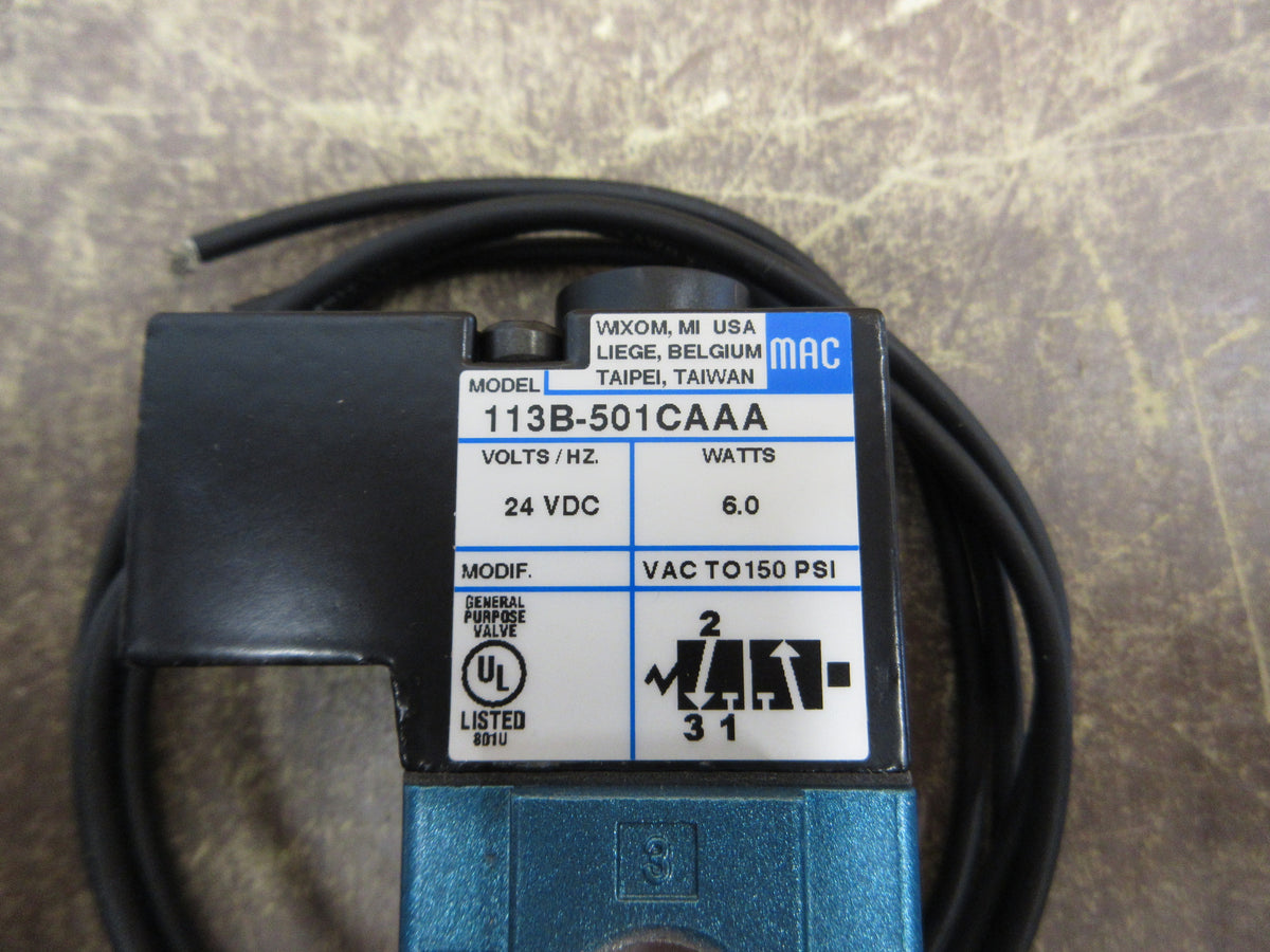 MAC Solenoid Valve 113B-501CAAA New Surplus