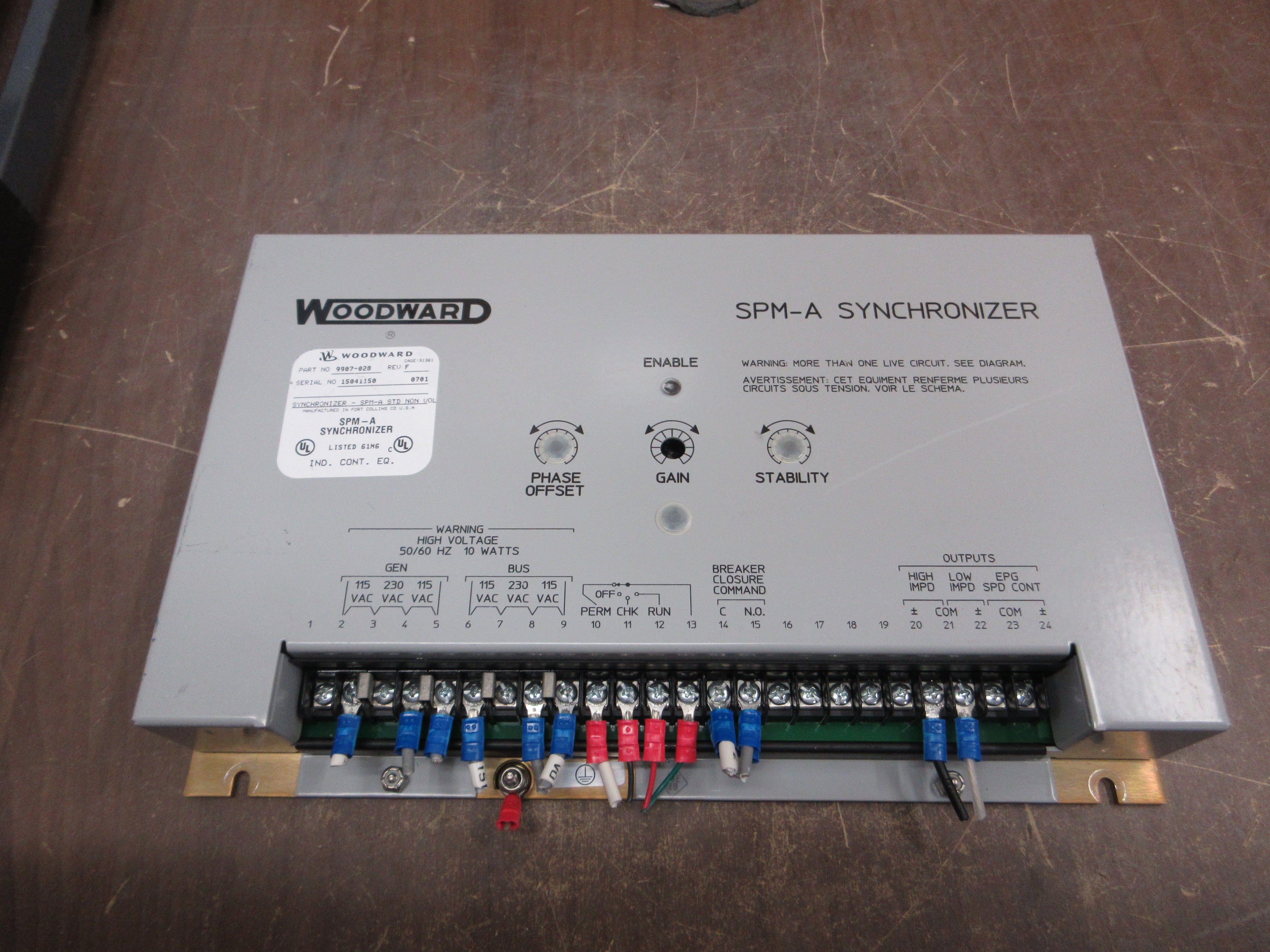 Woodward SPM-A Synchronizer 9907-028 Rev. F Used