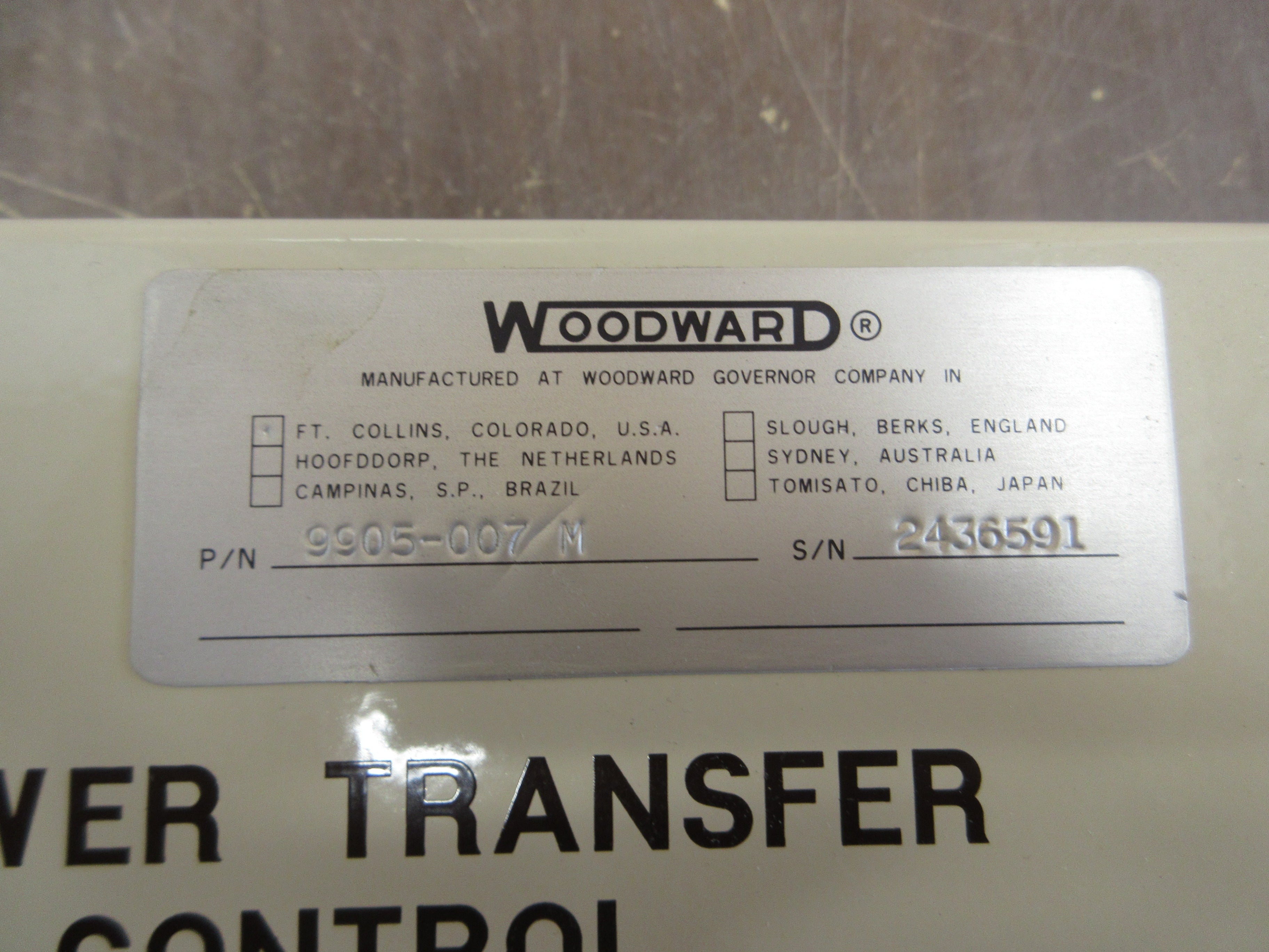 Woodward Automatic Power Transfer & Load Control 9905-007 M Used
