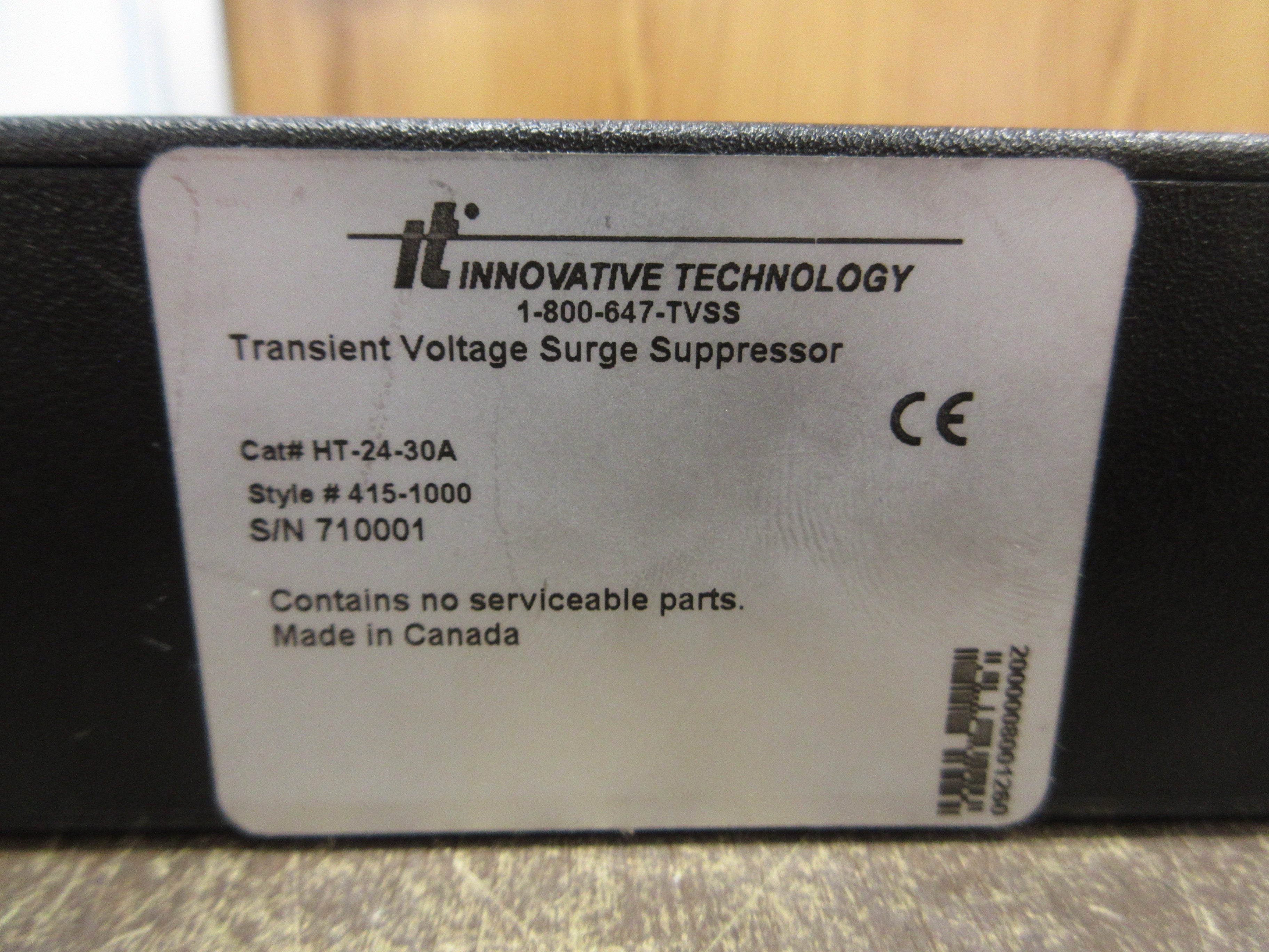 Innovative Technology Surge Suppressor HT-24-30A Style #: 415-1000 Used