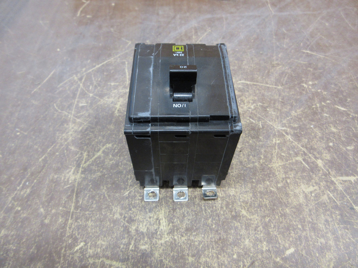 Square D Bolt-On Circuit Breaker QOB320VH 20A 240V 22kA *No Bolts* Used