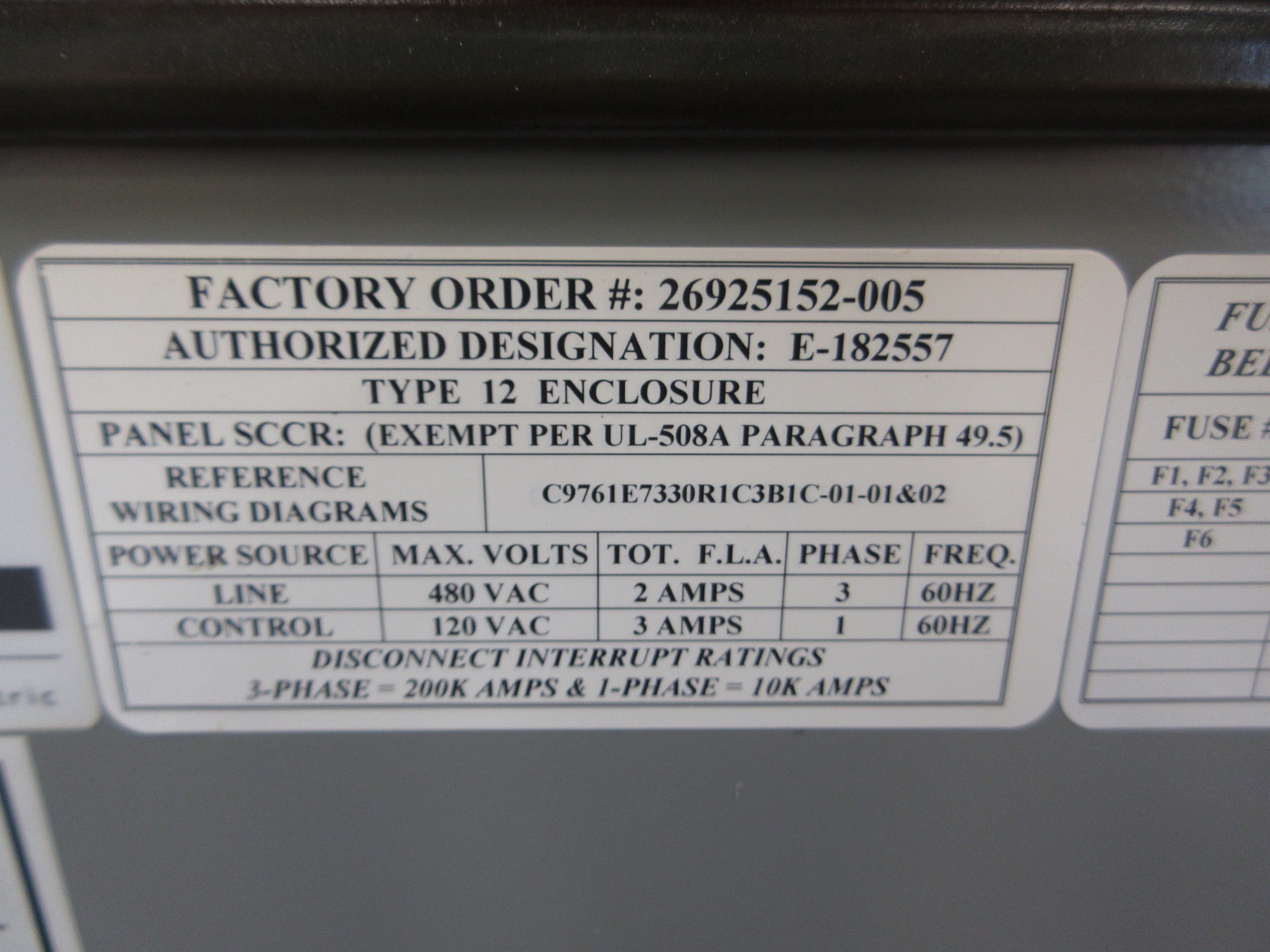 Square D PowerLogic ION 7330 Power Meter Assembly 26925152-005 Type 12 Enclosure
