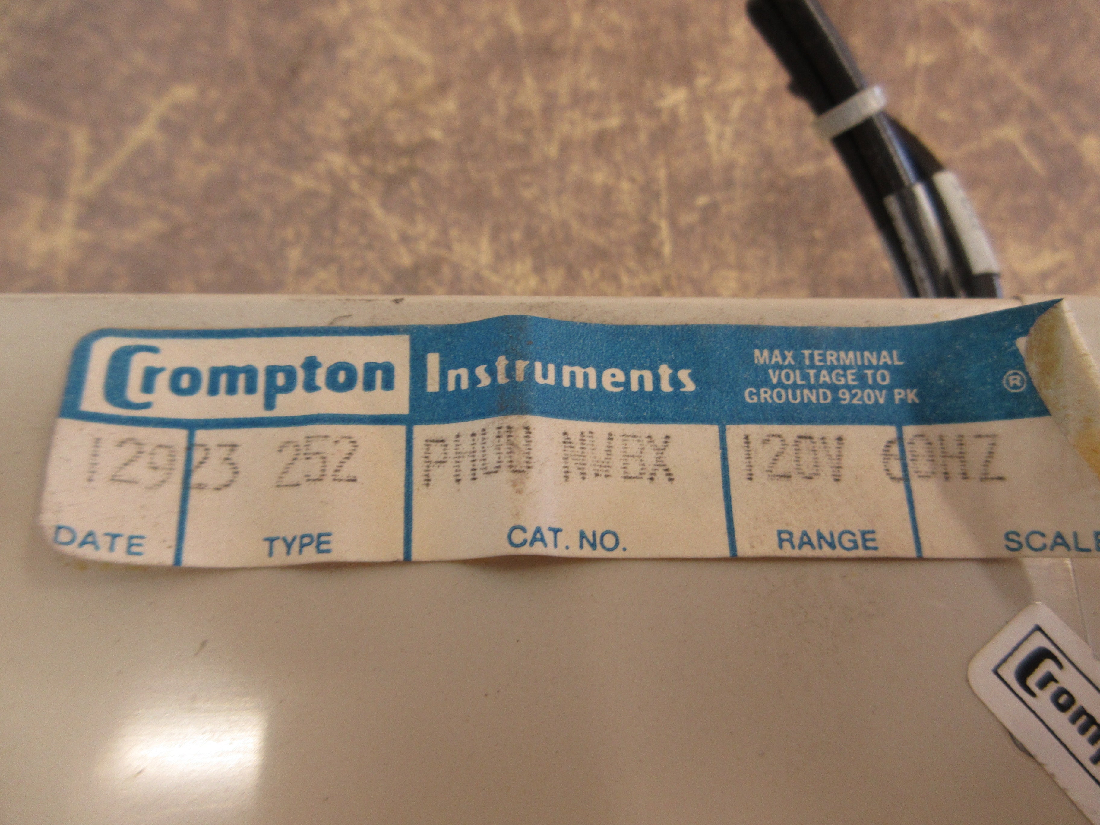 Crompton Protector Relay 252-PHUU-NWBX 120V 60Hz *No Terminal Covers* Used