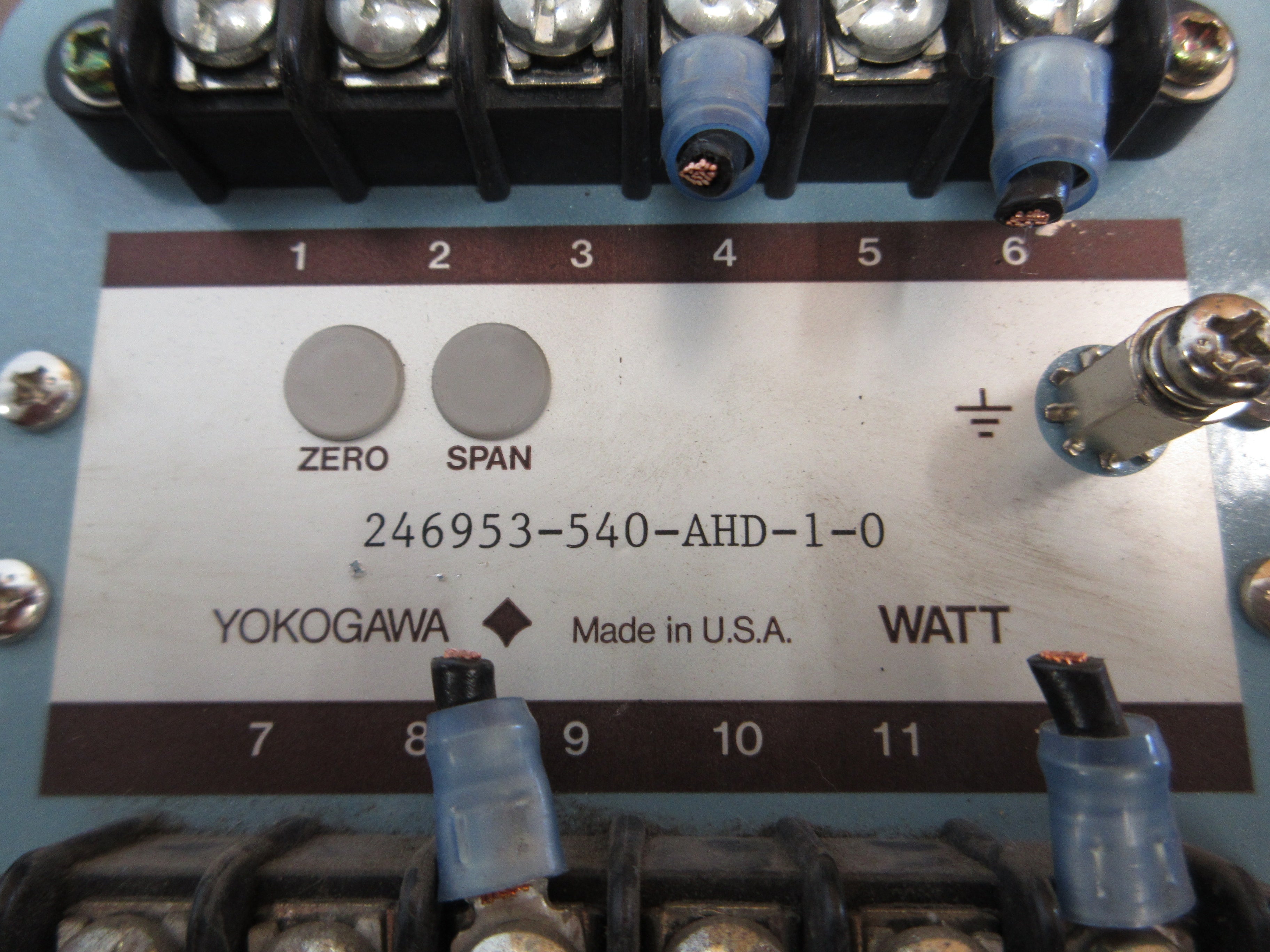 Yokogawa JUXTA Watt Transducer 246953-540-AHD-1-0 3Ph 3W 2-Elements Used