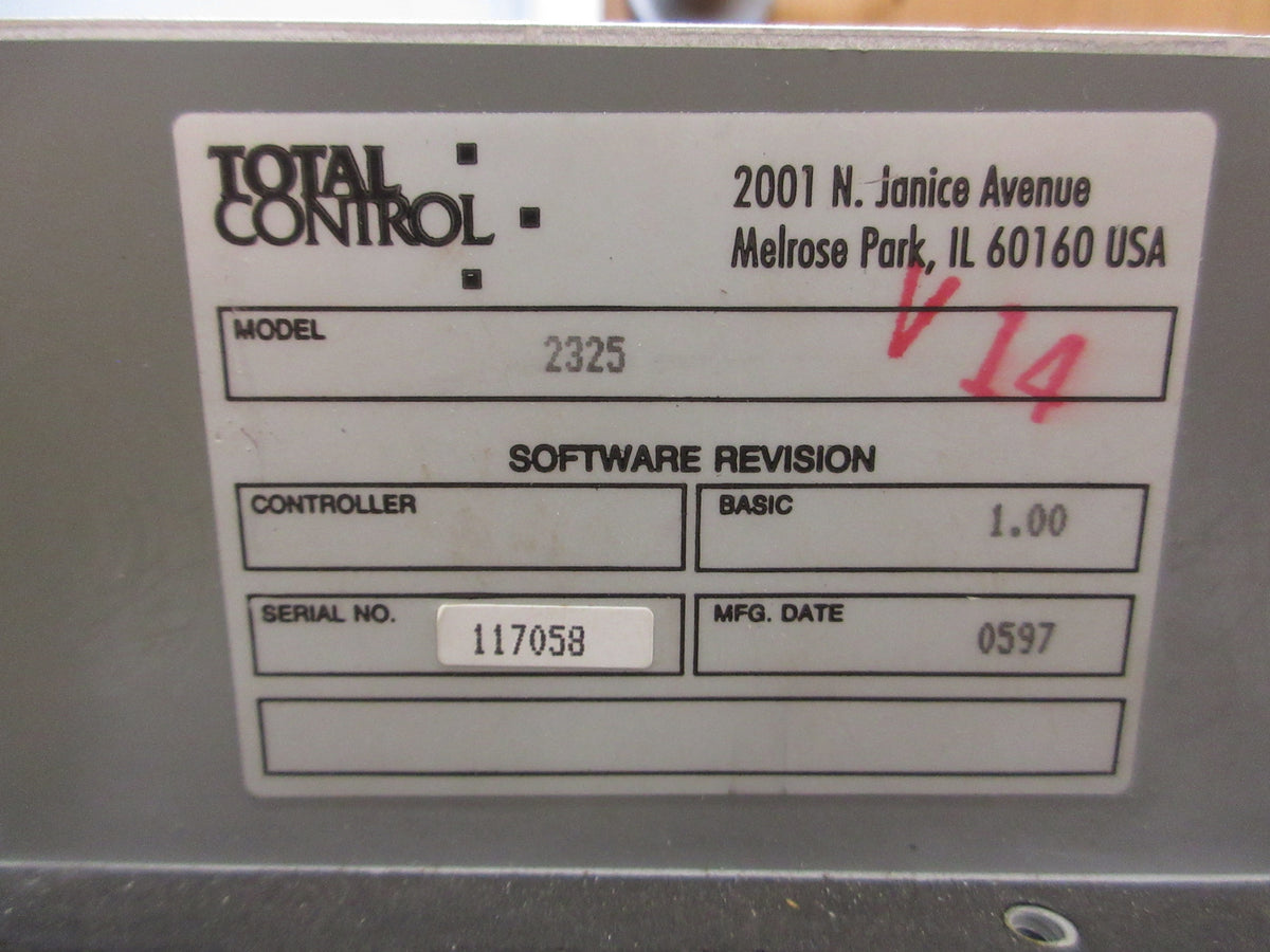 Total Control Operator Panel 2325 S/W Rev. 1.00 Used