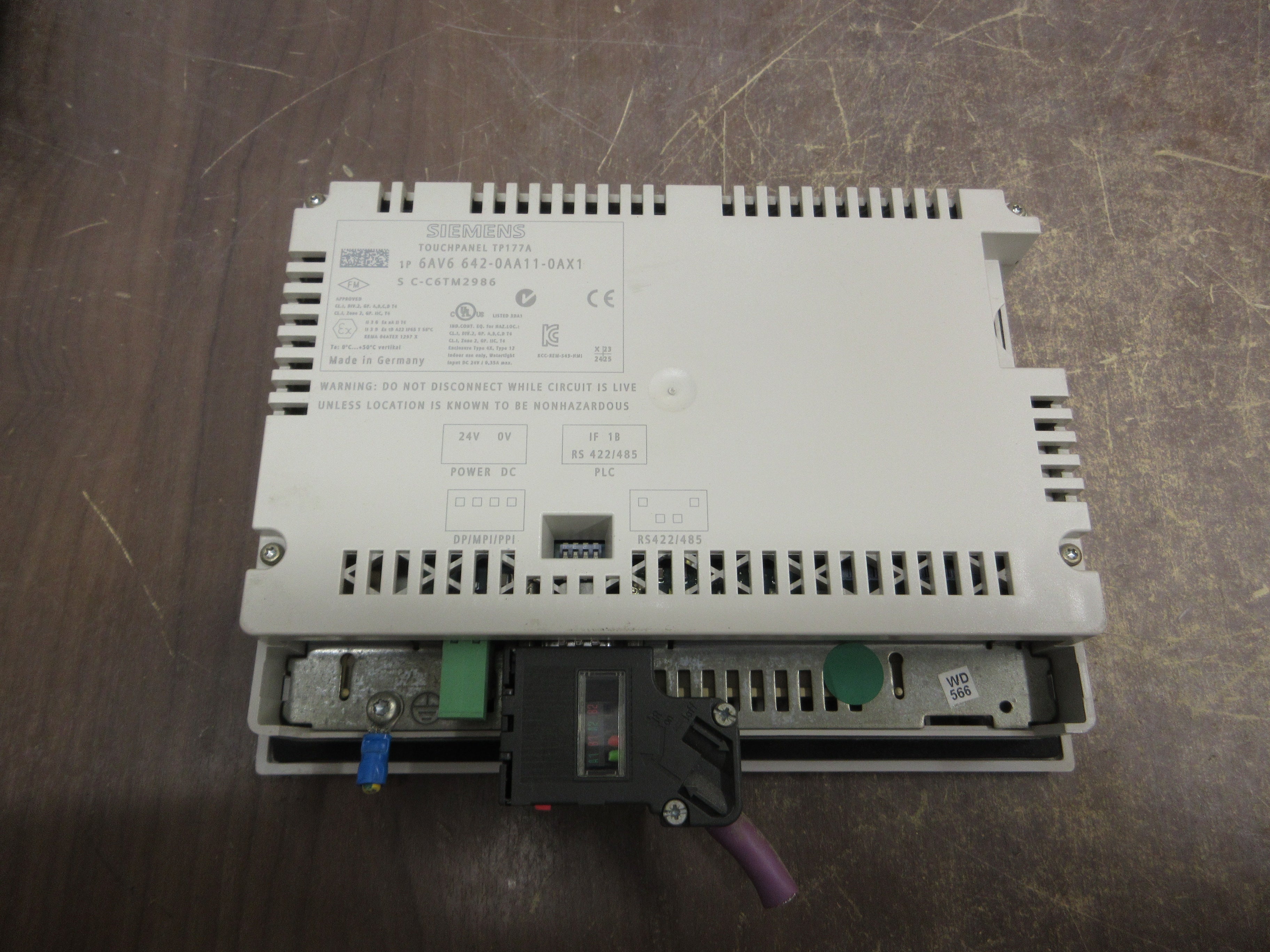 Siemens Simatic TP177A Touch Panel 6AV6 642-0AA11-0AX1 24VDC Used