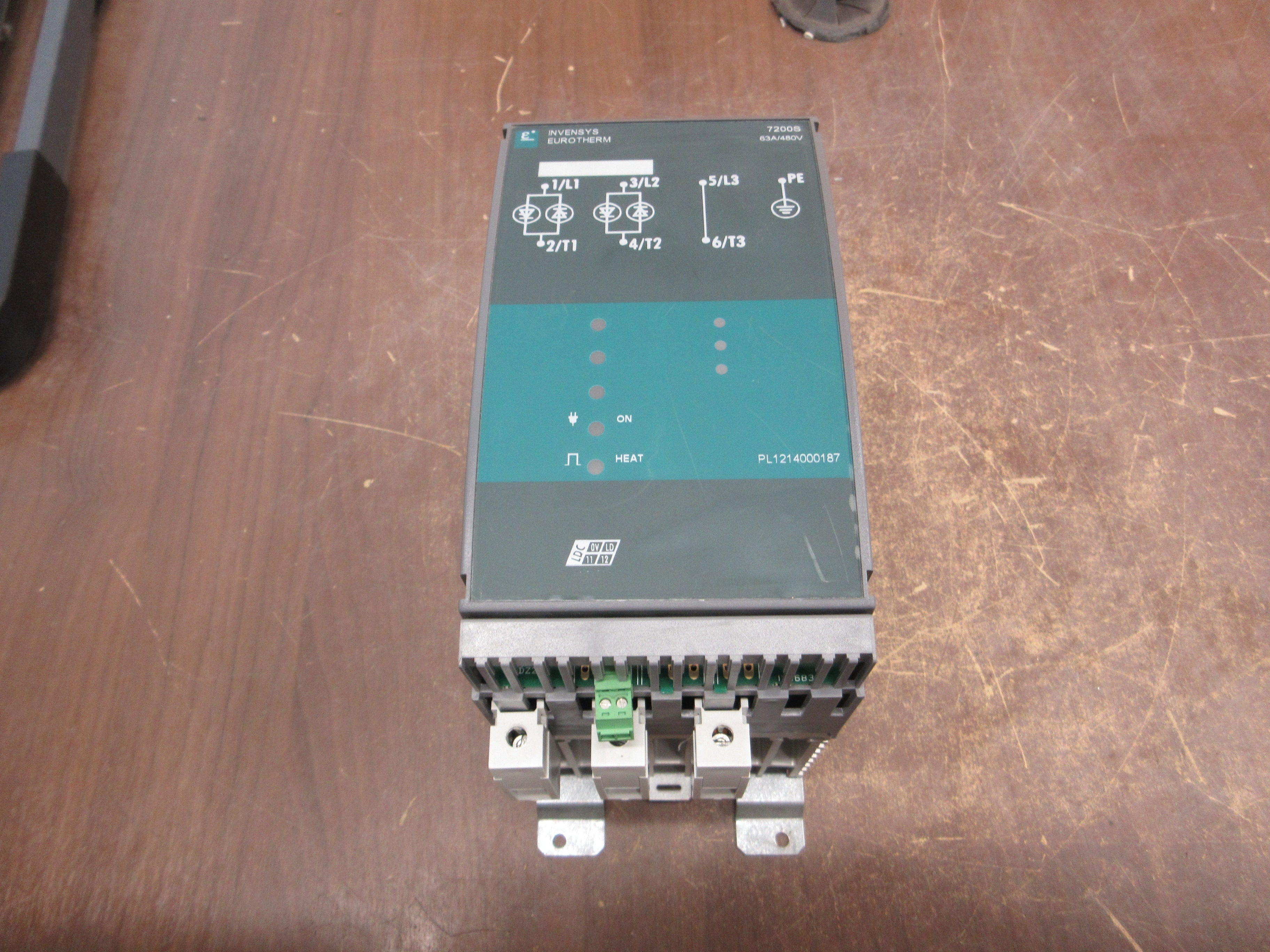 Invensys Eurotherm Solid State Relay 7200S/63A/480V/XXXX/3D/Fuse/LDC/ENG Used