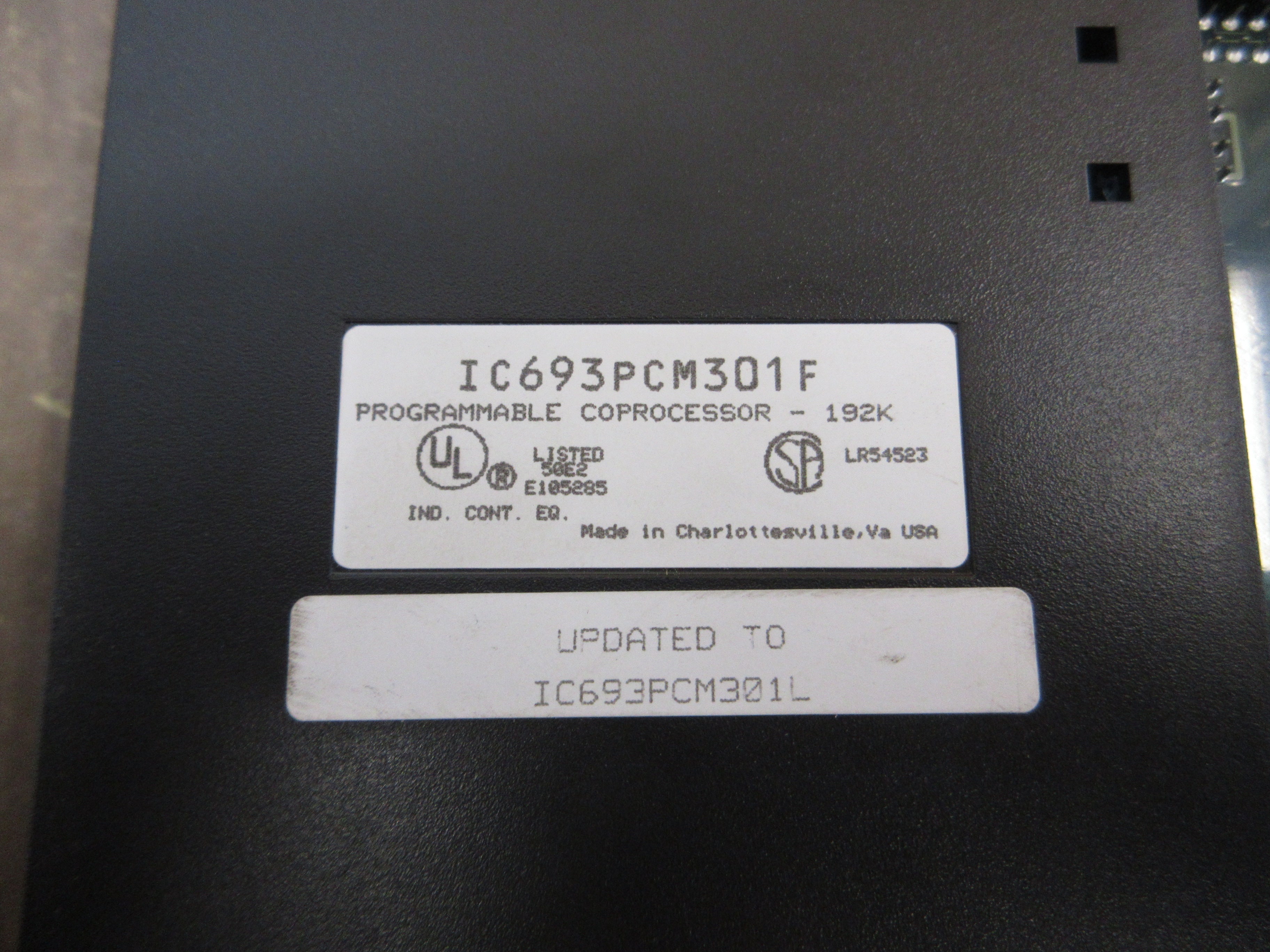 GE Fanuc Programmable Coprocessor IC693PCM301F 192K Updated to IC693PCM301L Used