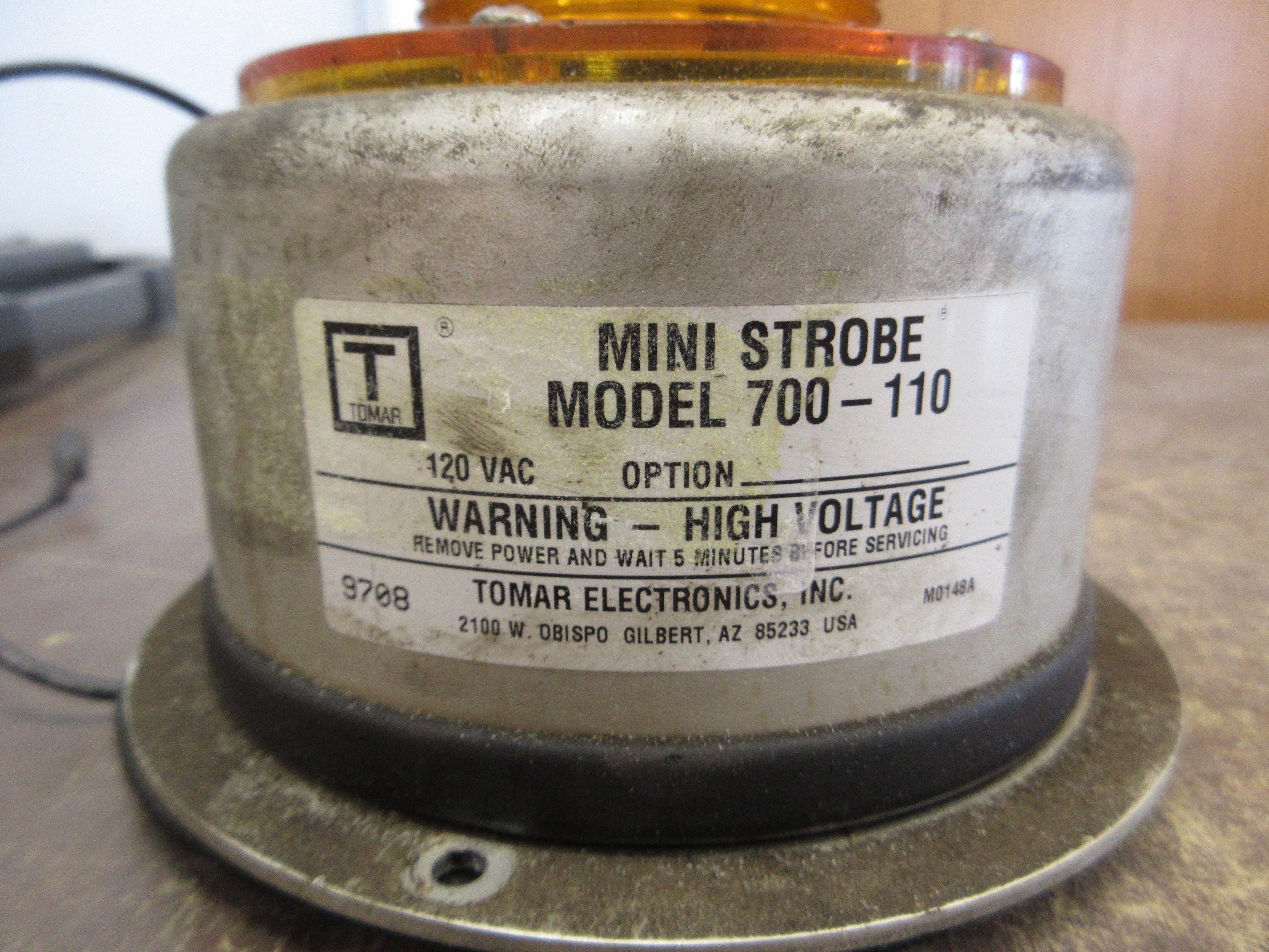 Tomar Electronics Mini Strobe 700-110 120V Amber Used