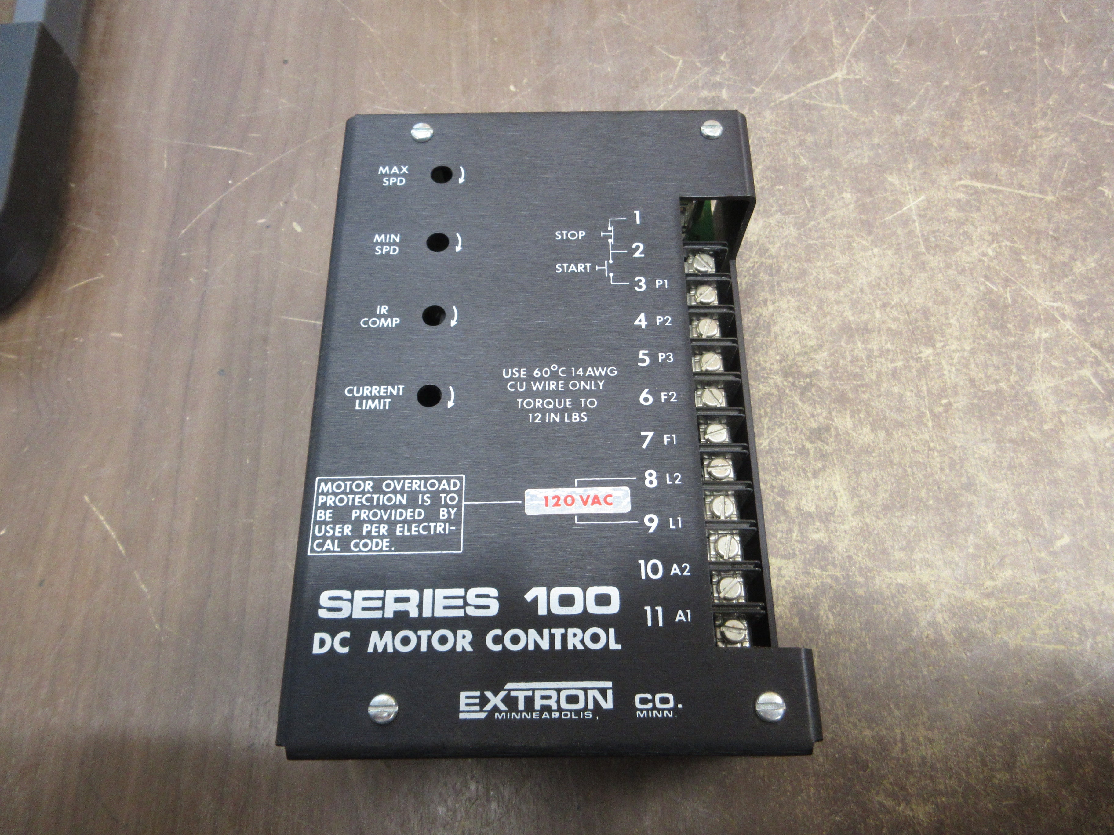 Extron DC Motor Control 100-10 1/4 to 3/4HP Armature: 90 VDC Field: 100 VDC