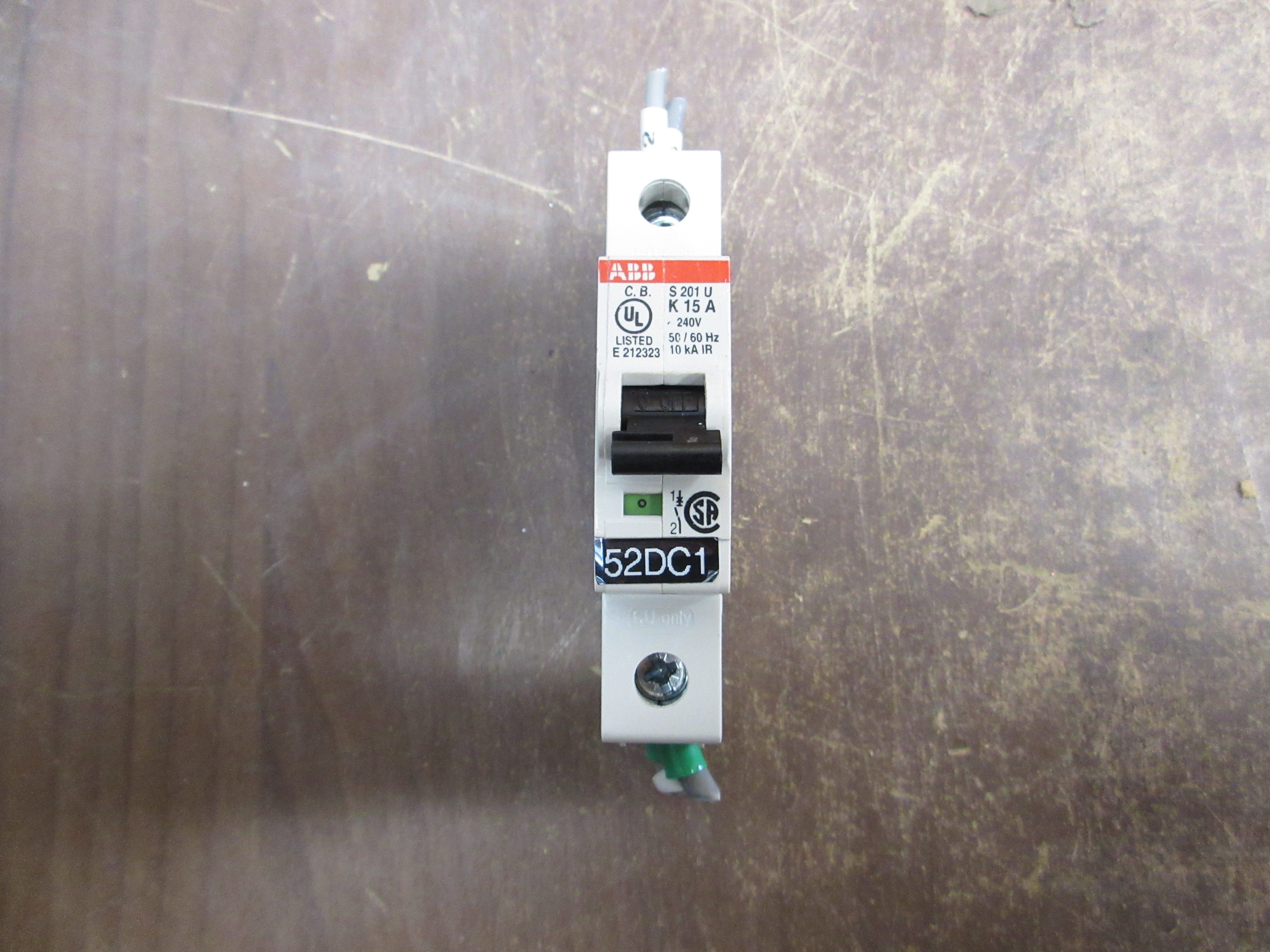 ABB Circuit Breaker S201U-K15 15A 240V 1P Used
