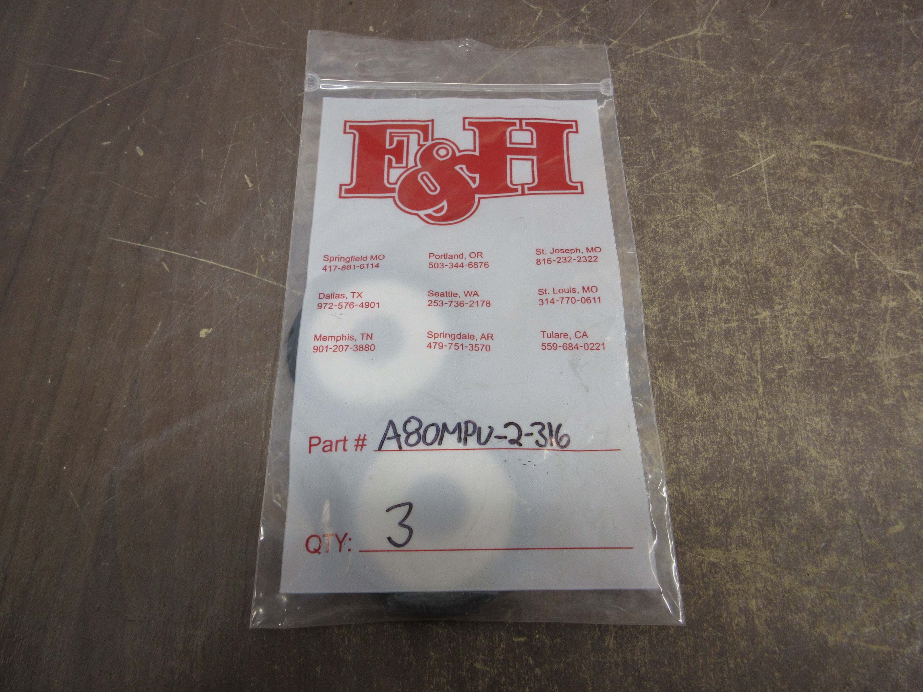F&H Orifice Plate A80MPU-2-316 Size: 2" 1/8" Hole *No Box* *Lot of 3*