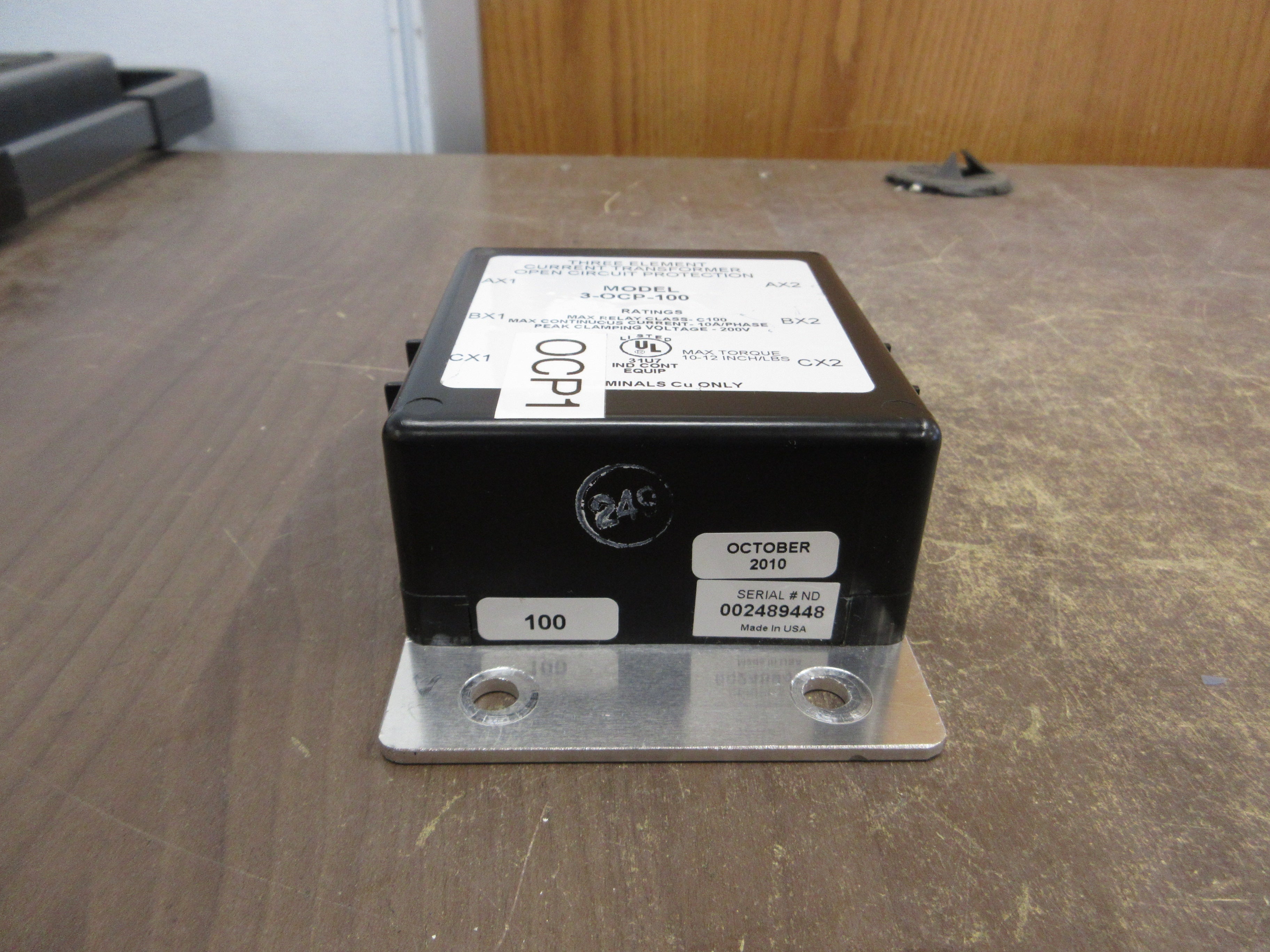 Electromagnetic Industries Circuit Protector 3-OCP-100 3Ph 10A/Phase Used