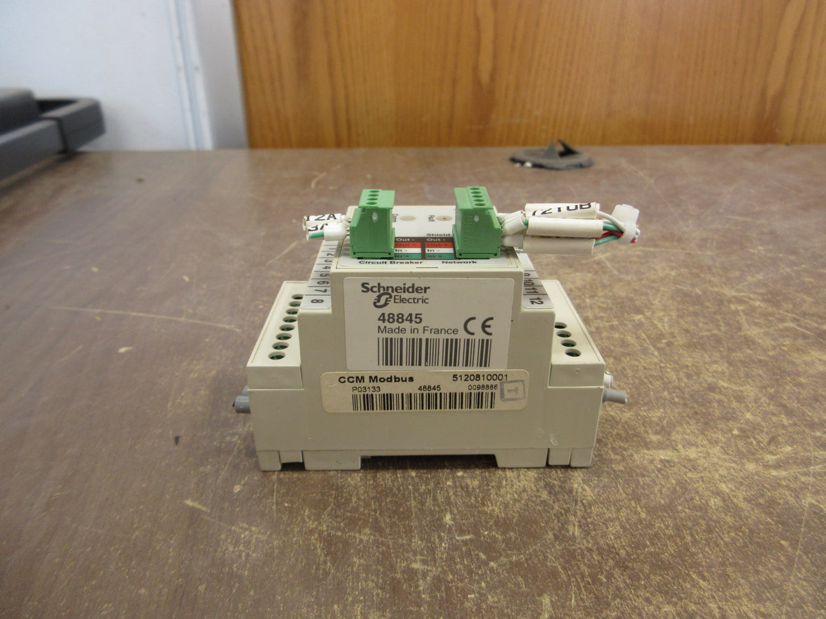 Square D CCM Modbus Module S48377 *(2) Broken Clip* *Broken DIN Rail Mount* Used