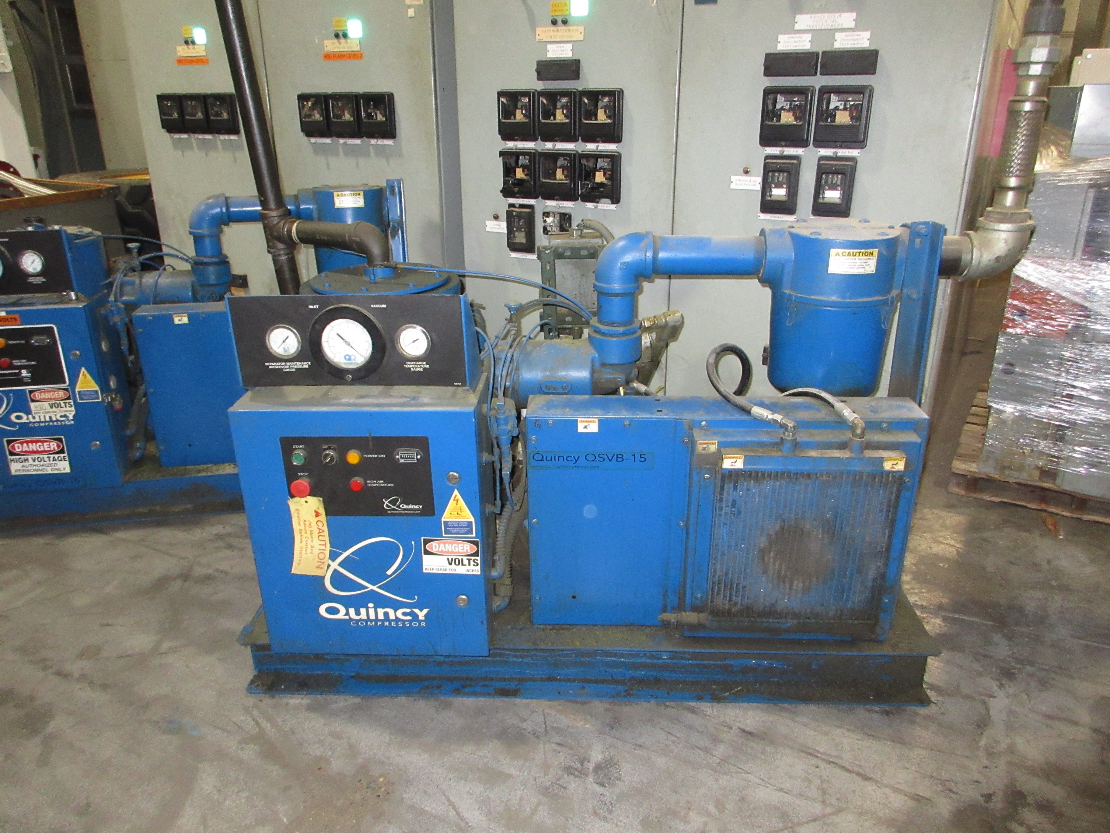 Quincy QSVB-15 Rotary Screw Vacuum Pump QSVB-1500017 15HP Weight: 980 LBS Used