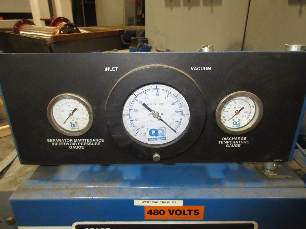Quincy QSVB-15 Rotary Screw Vacuum Pump QSVB-15 15HP Weight: 980 LBS Used