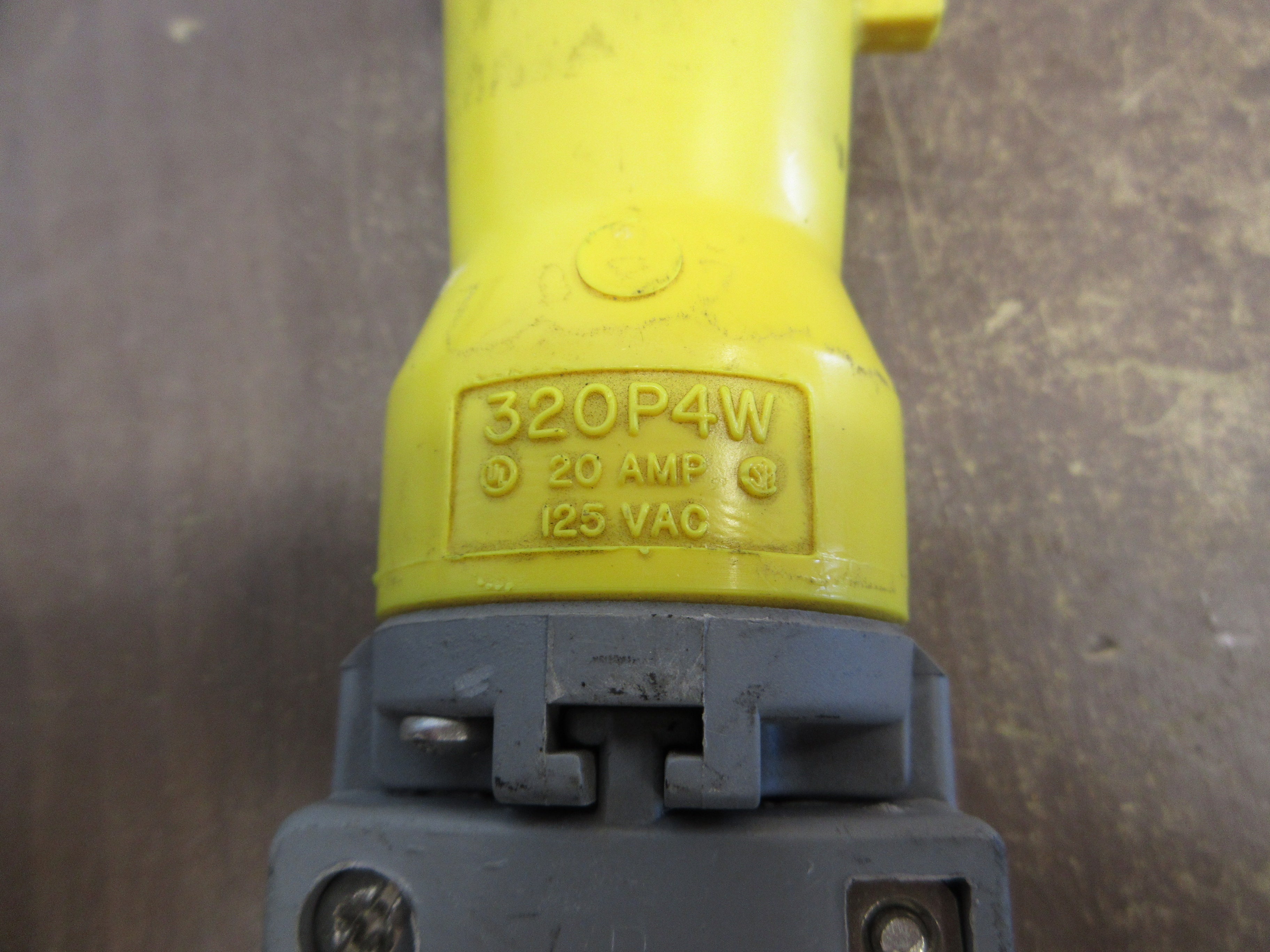 Hubbell Plug 320P4W 20A 125V *Wire End* Used