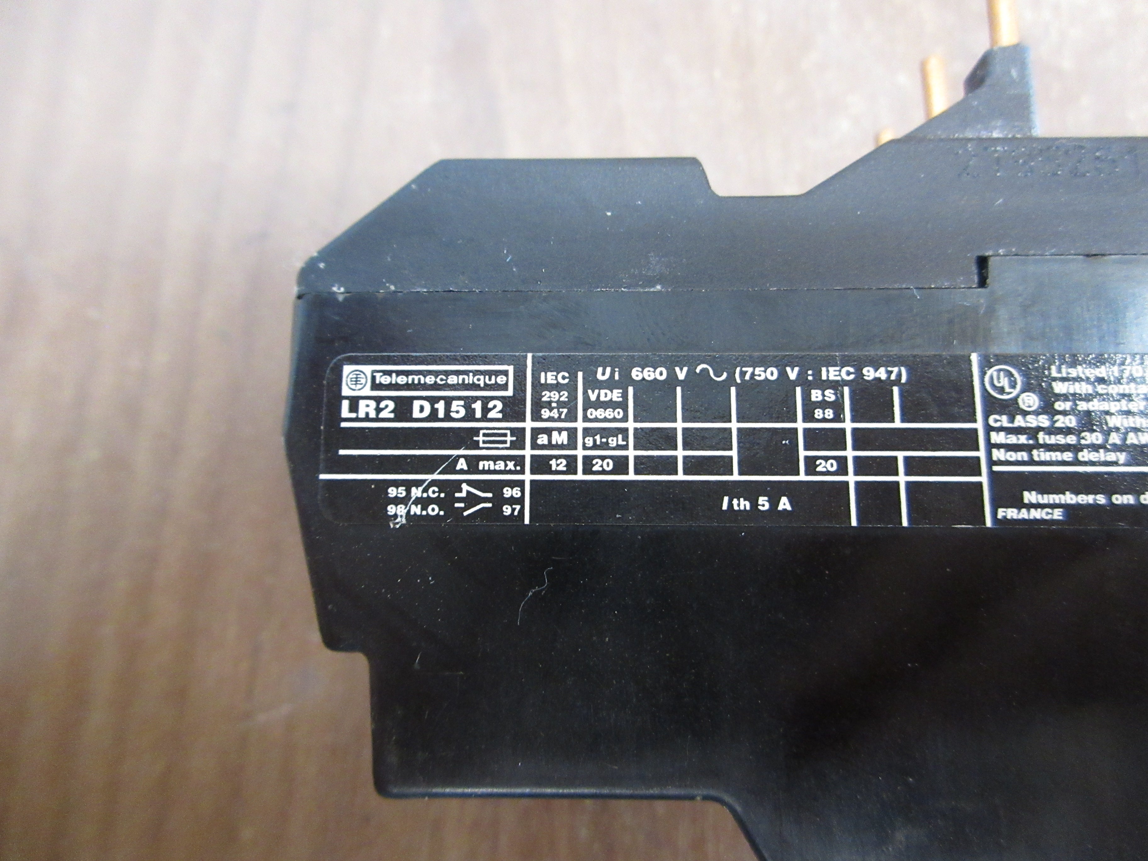 Telemecanique Solid State Overload LR2 D1512 Trip: 5.5-8A Used