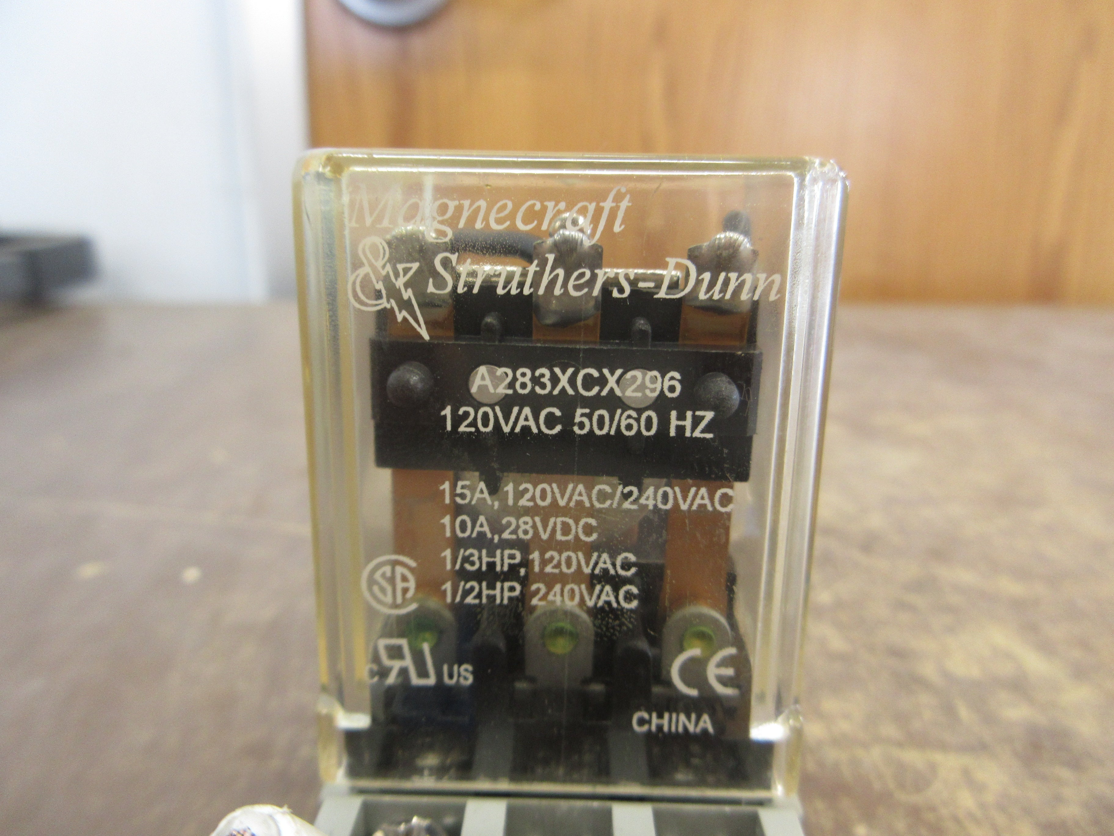 Magnecraft Struthers-Dunn Relay A283XCX296 120V Coil w/ Base Used