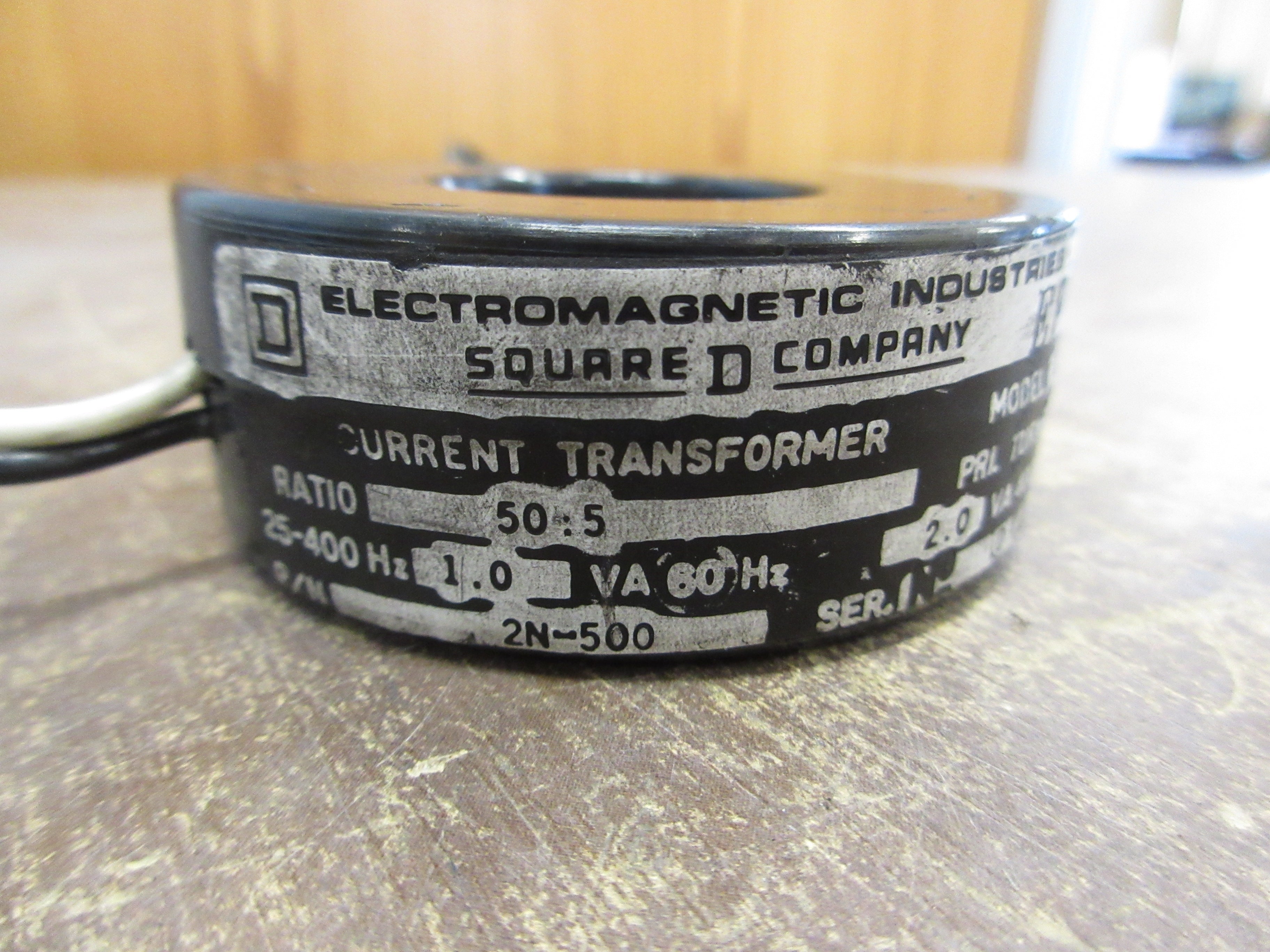 Square D Current Transformer 2N-500 Ratio 50:5A 25-400Hz Used