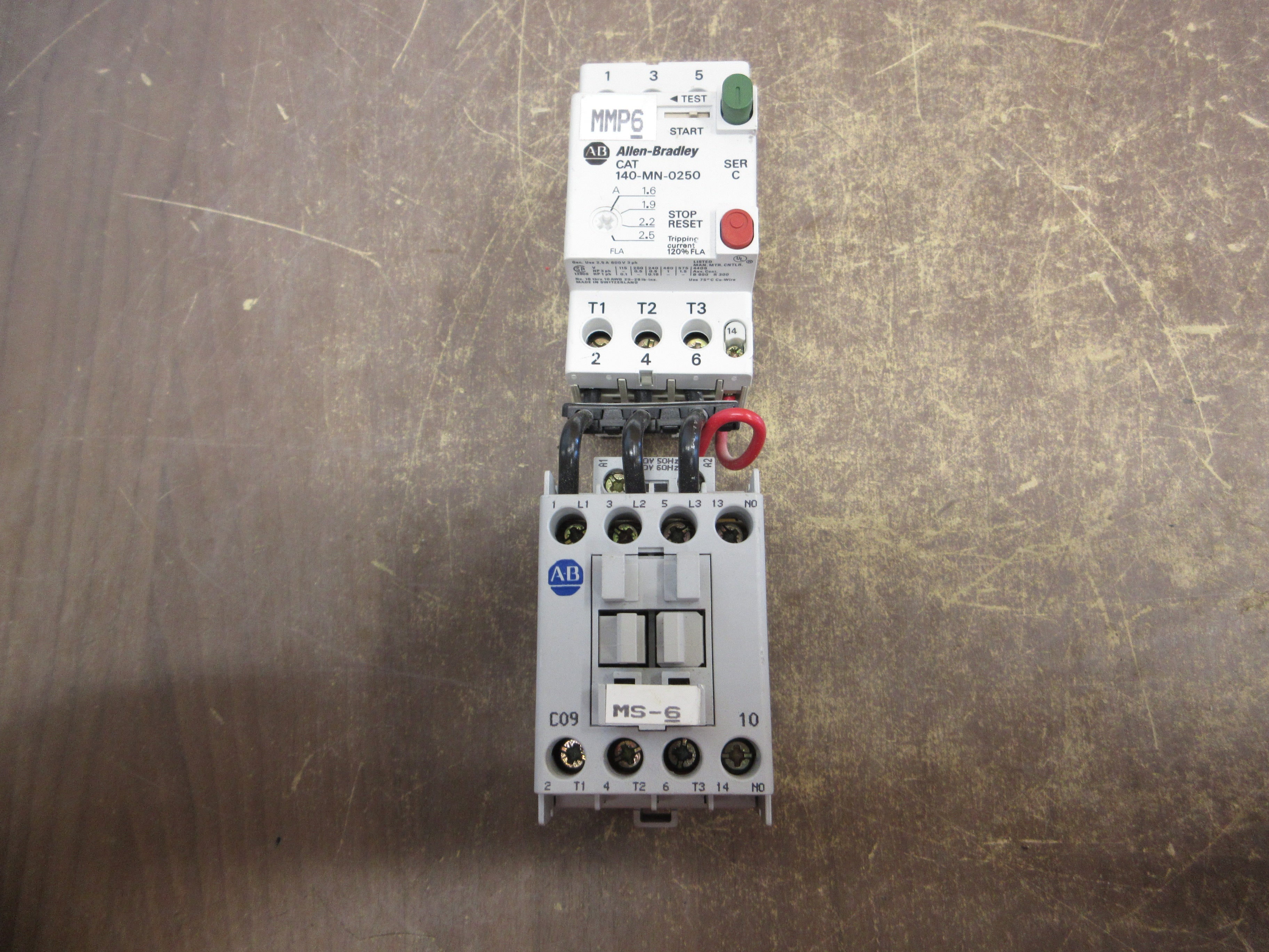 Allen-Bradley Starter 100-C09*10 / 140-MN-0250 120V Coil Trip: 1.6-2.5A Used
