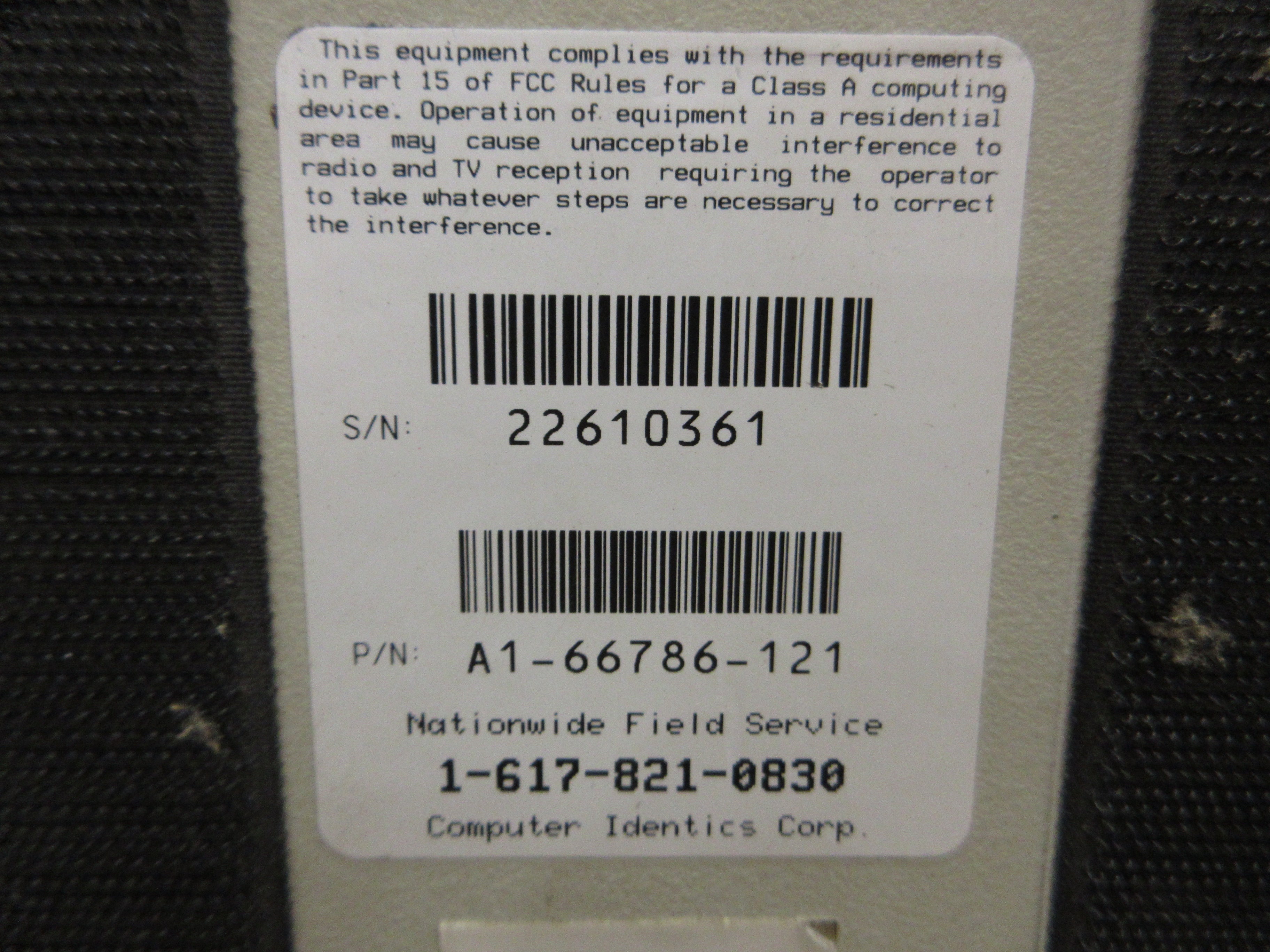 Computer Indentics Scanstar 100 Decoder A1-66789-121 Used