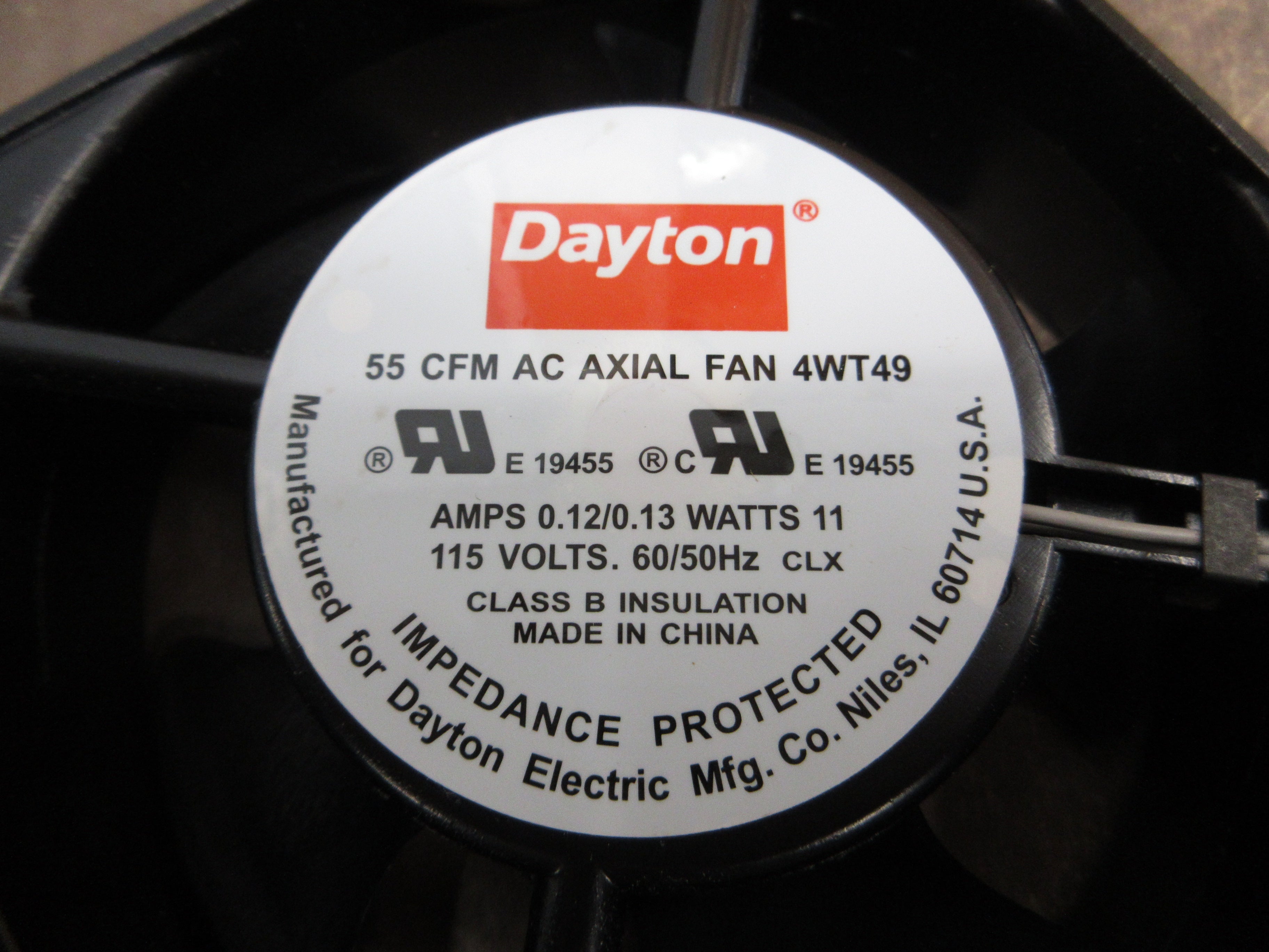 Dayton Axial Fan 4WT49 115V 55 CFM New Surplus