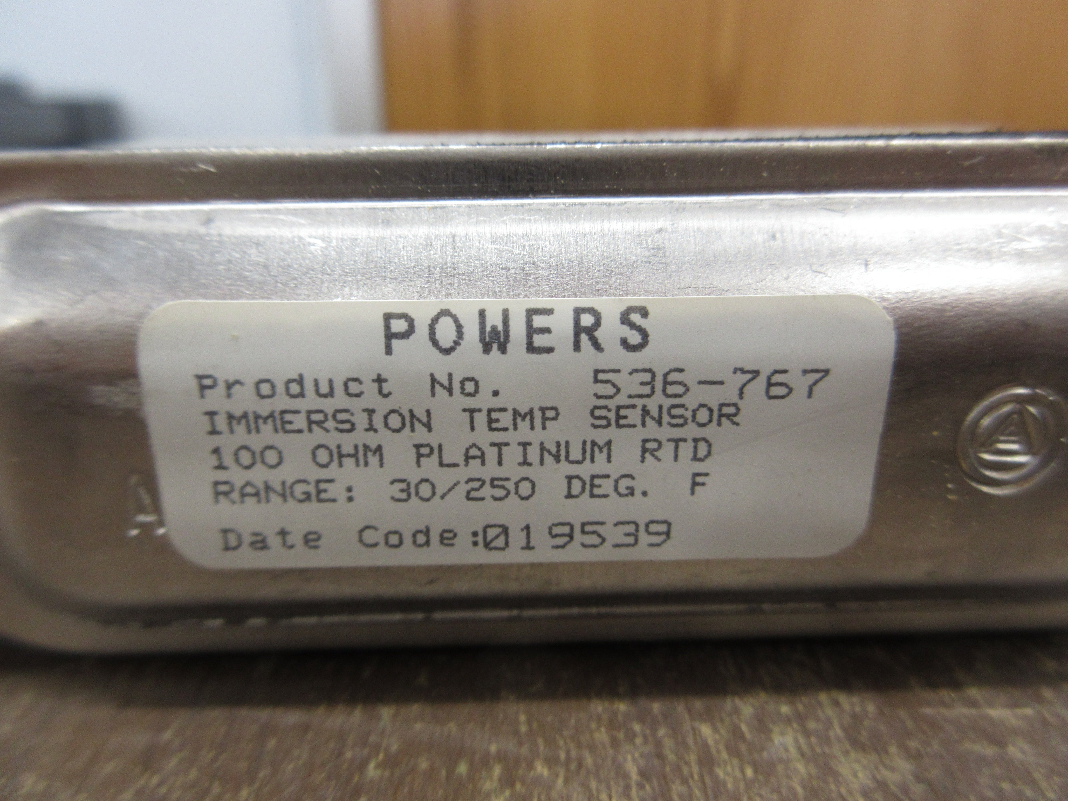 Landis & Gyr Powers Model 019539 Immersion Temperature Sensor 536-767 100 OHM