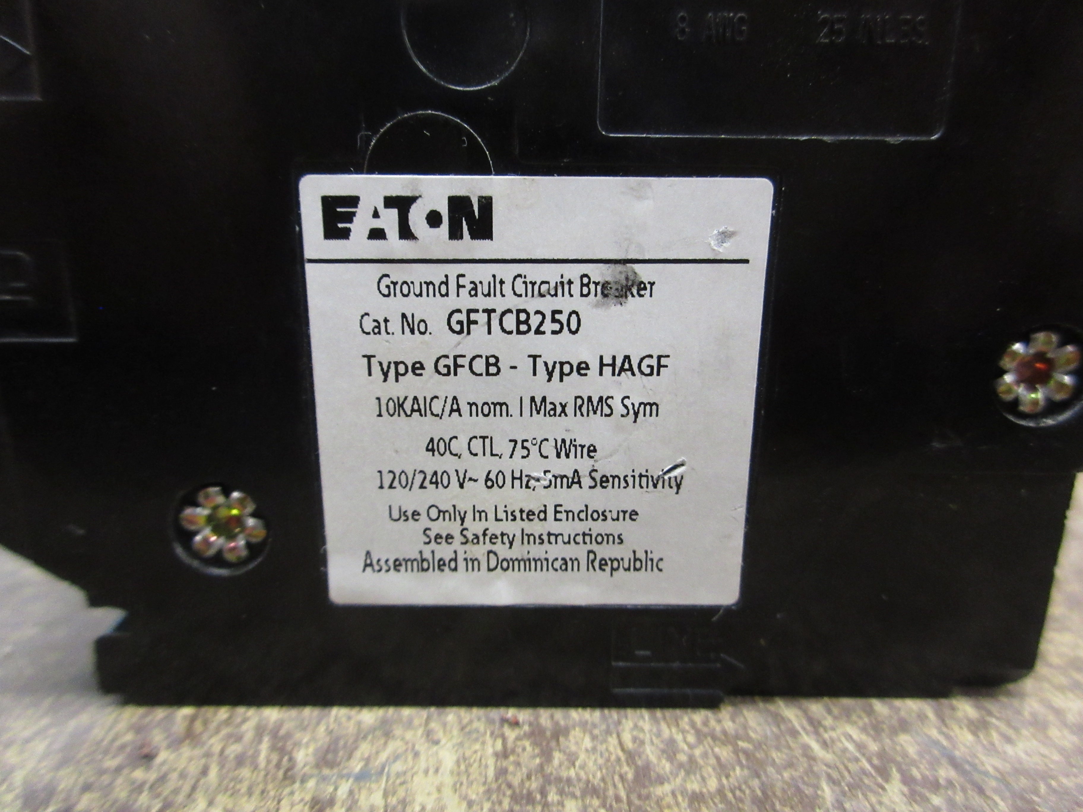 Eaton Ground Fault Circuit Breaker GFTCB250 50A 120/240V 2P Used