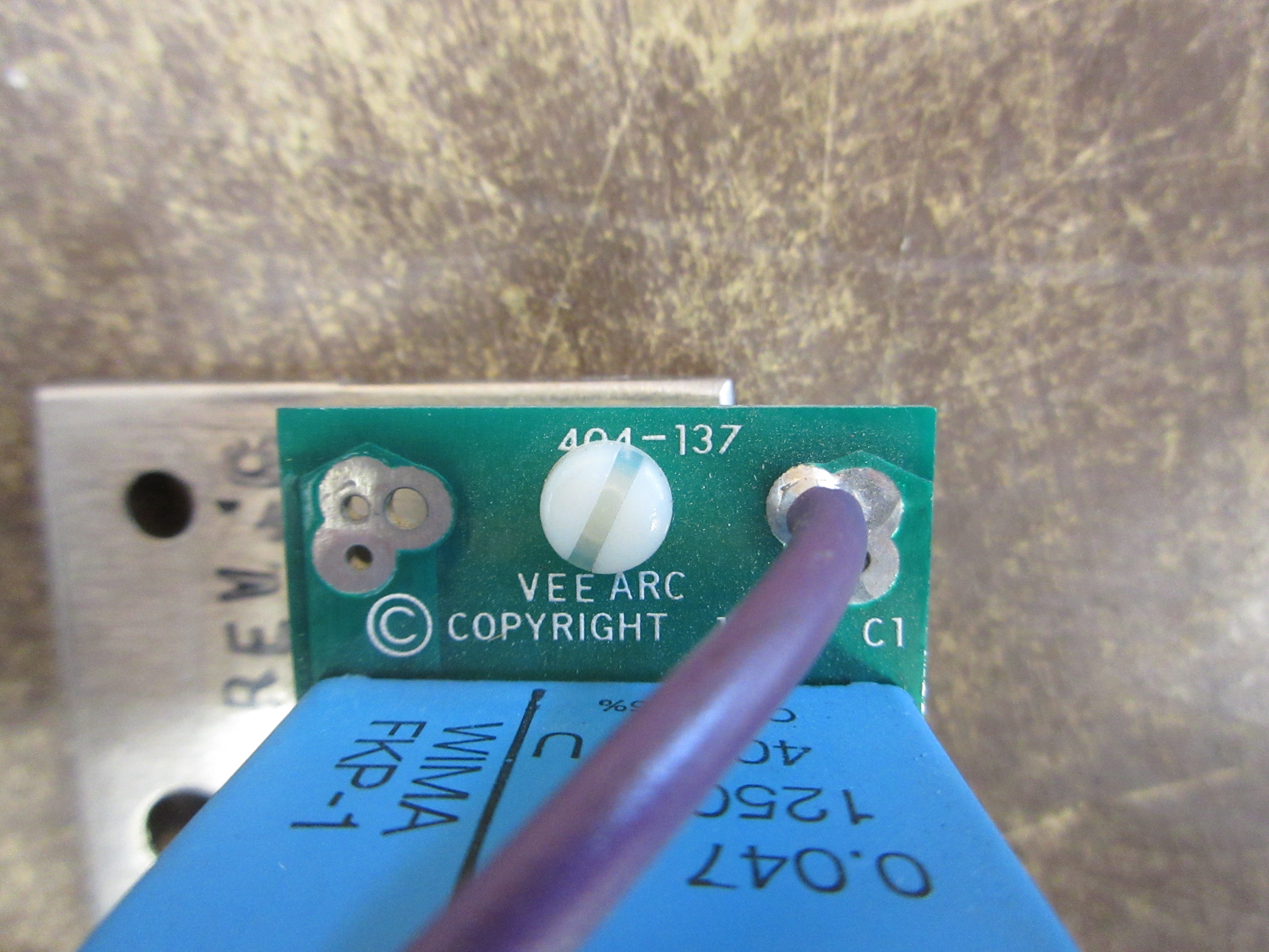 Vee-Arc Capacitor Assembly Board 404-137 Used