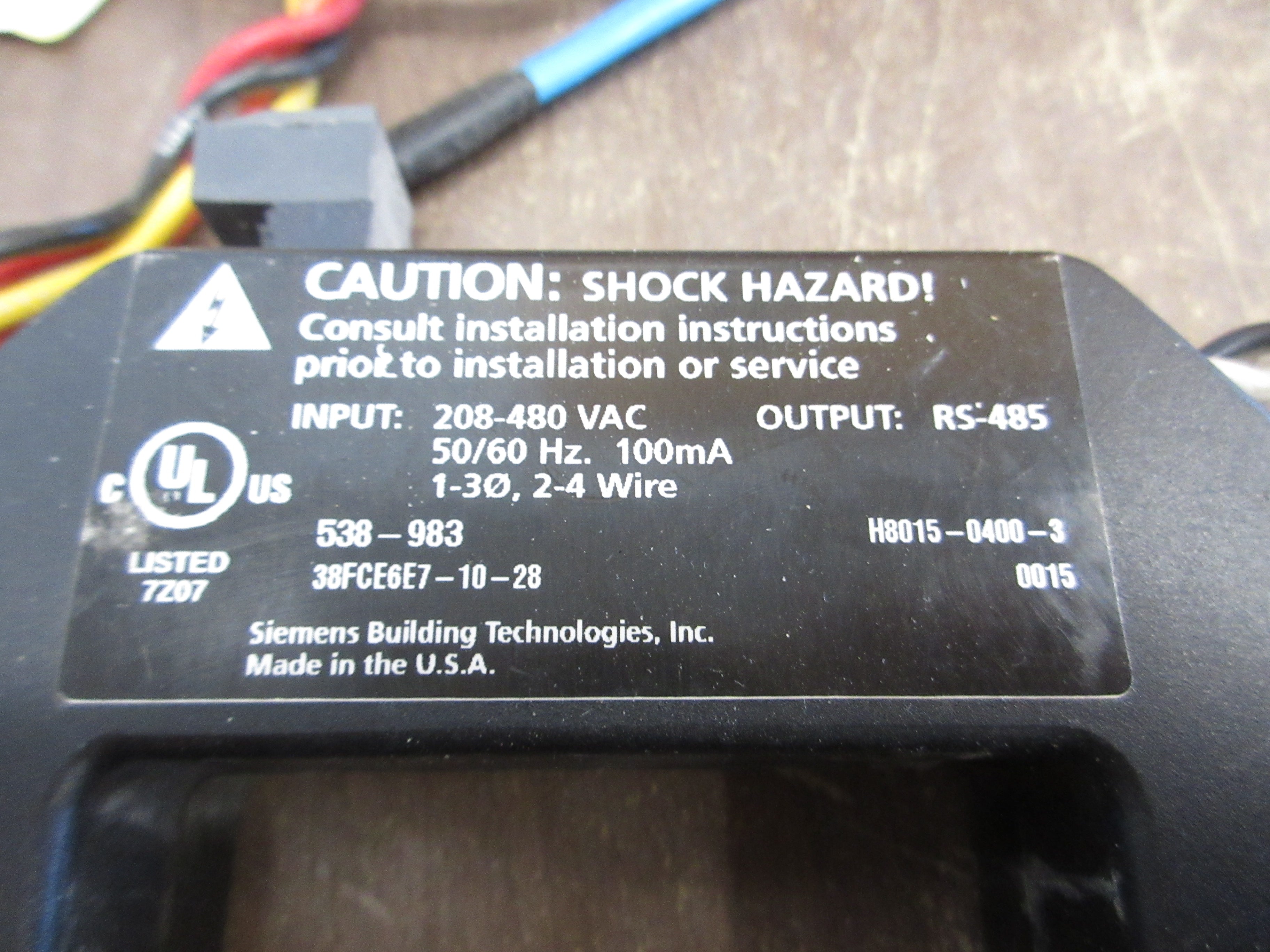 Siemens Series 1000-Electrical Digital Energy Meter 538-983 208-480V 400A R5-485