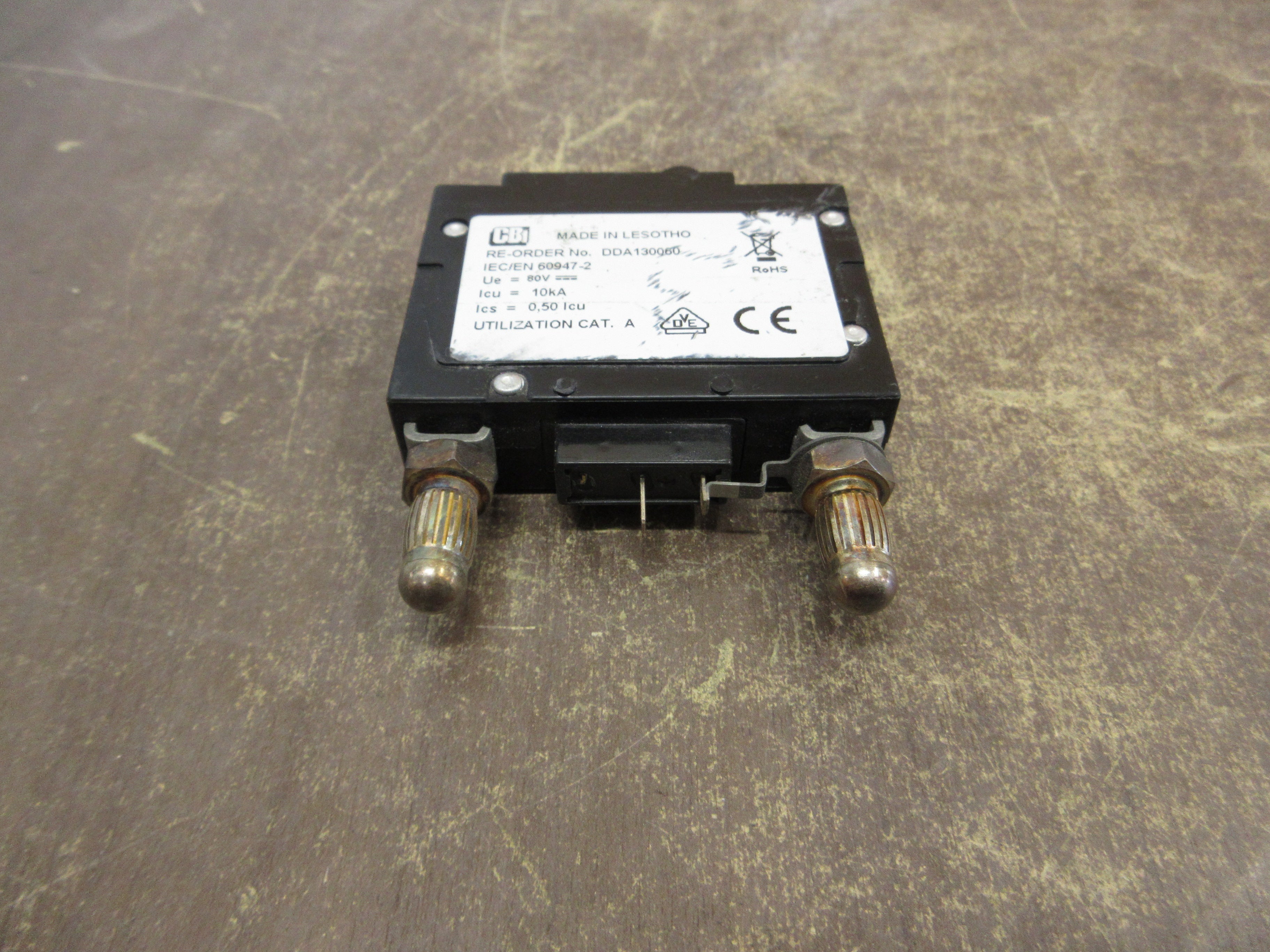 CBi DC Circuit Breaker DDA130060 80VDC 50A 1P Used