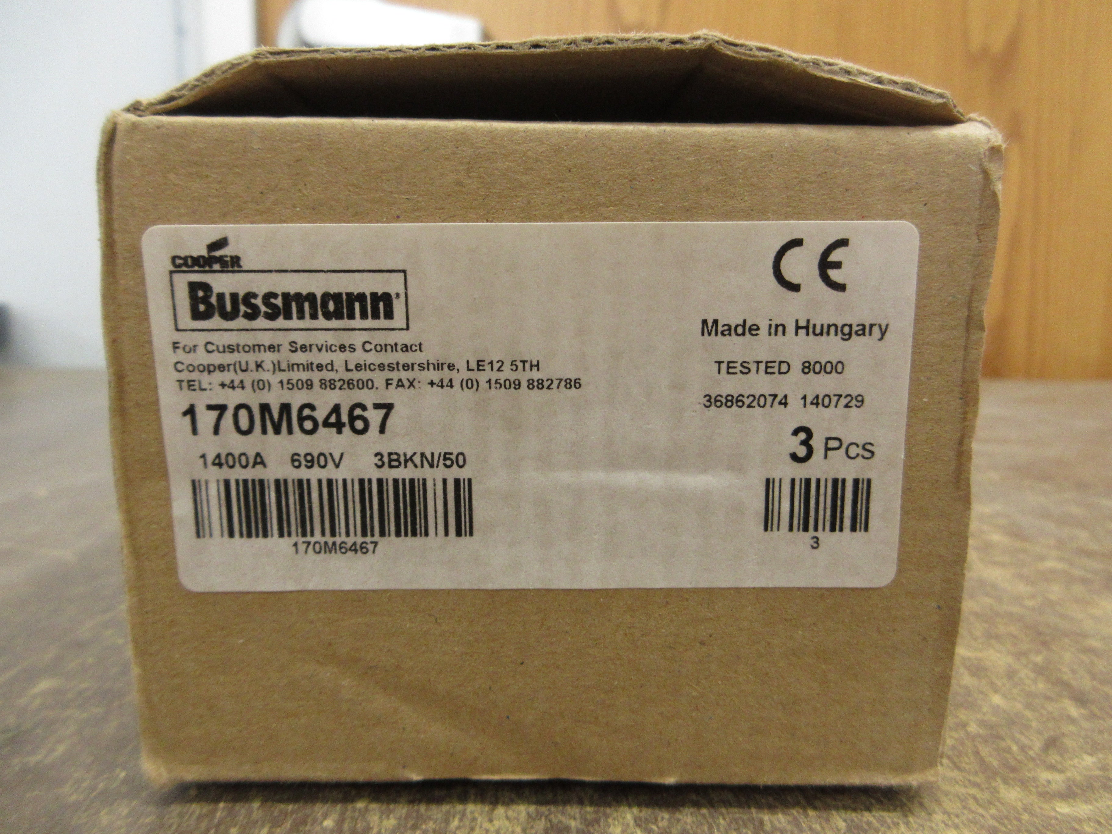 Cooper Bussmann Fuse 170M6467 1400A 690V *Box of 3* New Surplus