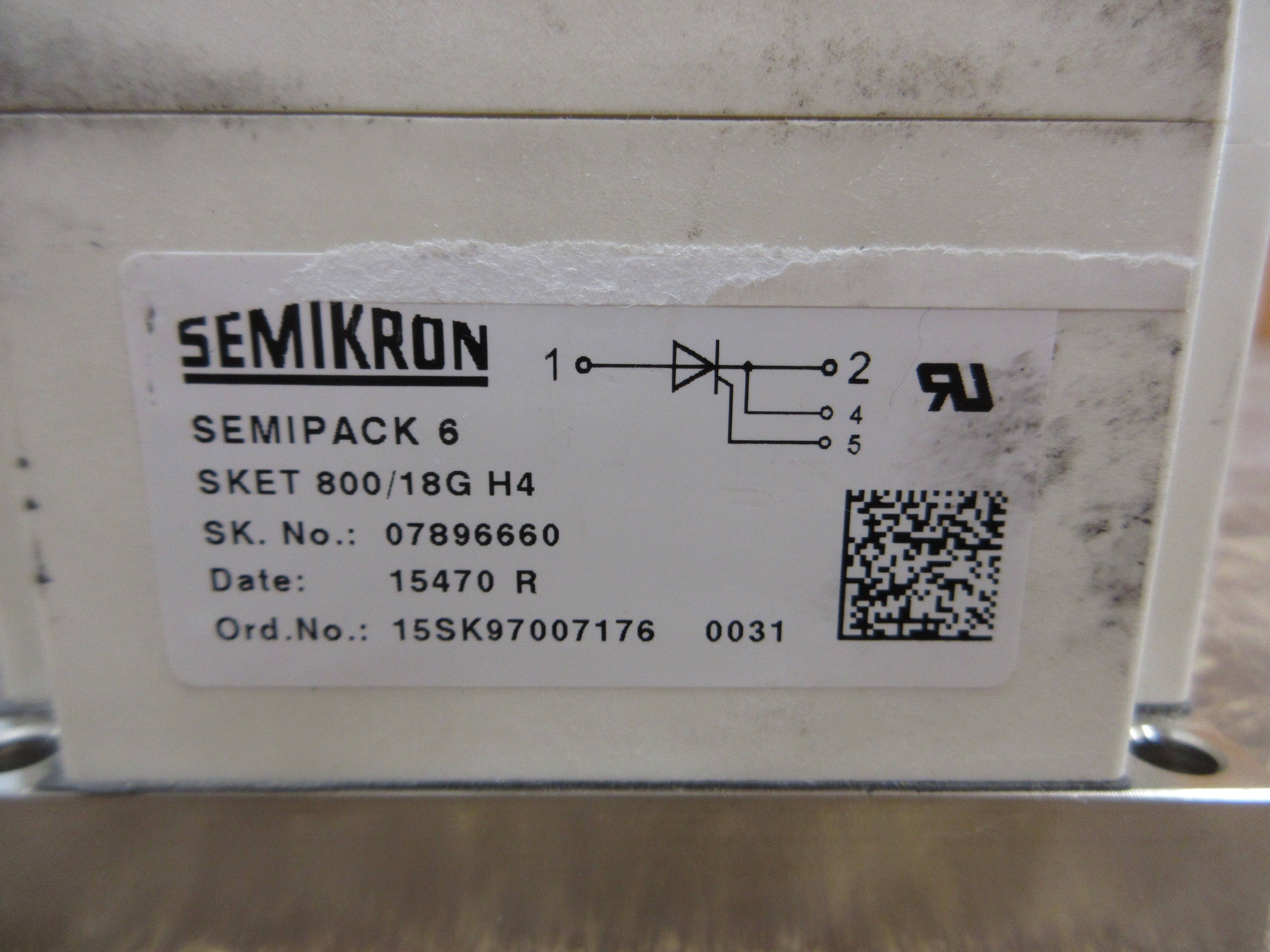 Semikron Semipack 6 Thyristor Module SKET 800/18G H4 Used