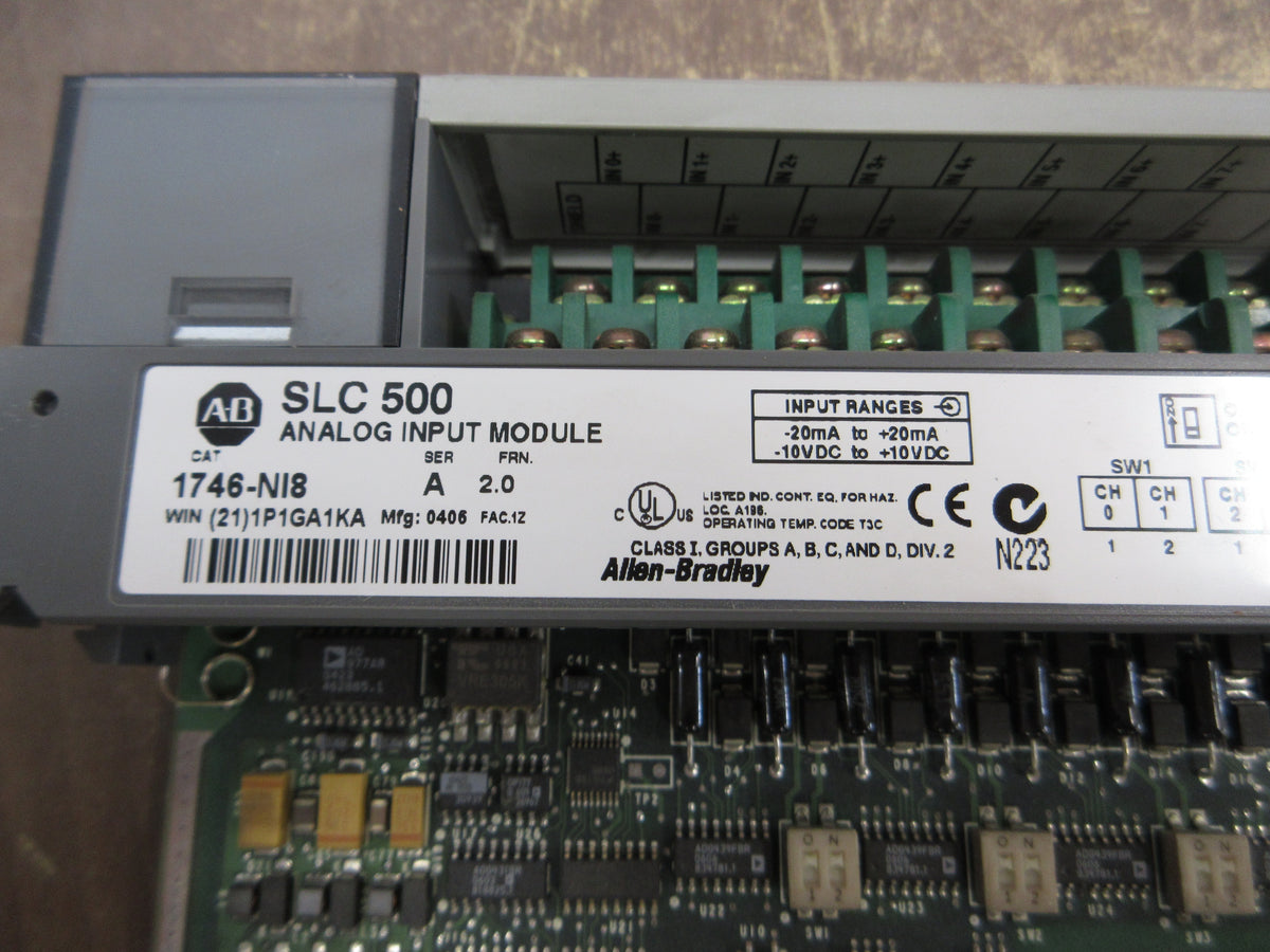 Allen-Bradley SLC 500 Analog Input Module 1746-NI8 Ser. A FRN: 2.0 Used