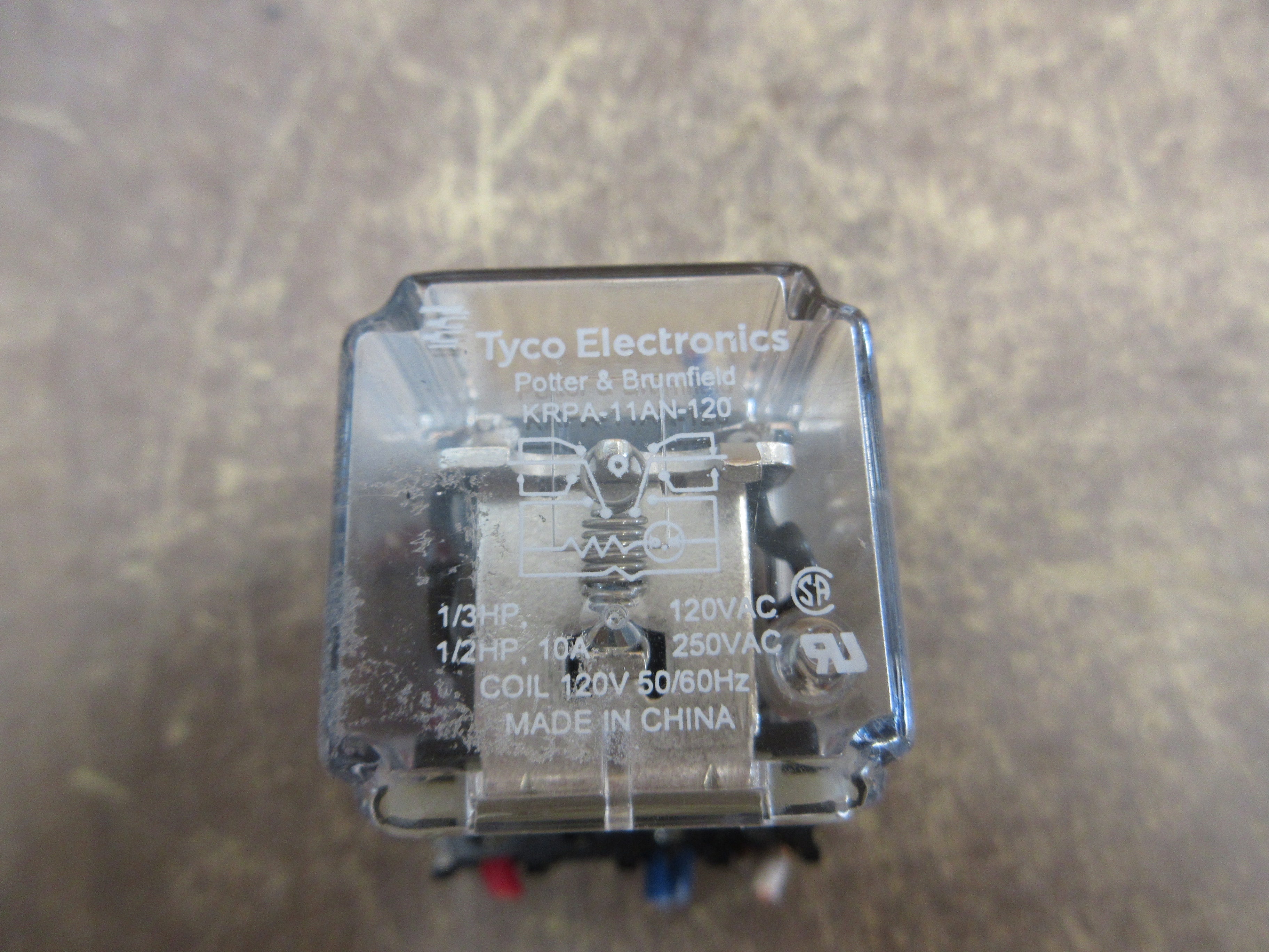Tyco Potter & Brumfield Relay w/ Base KRPA-11AN-120 120V Coil Used