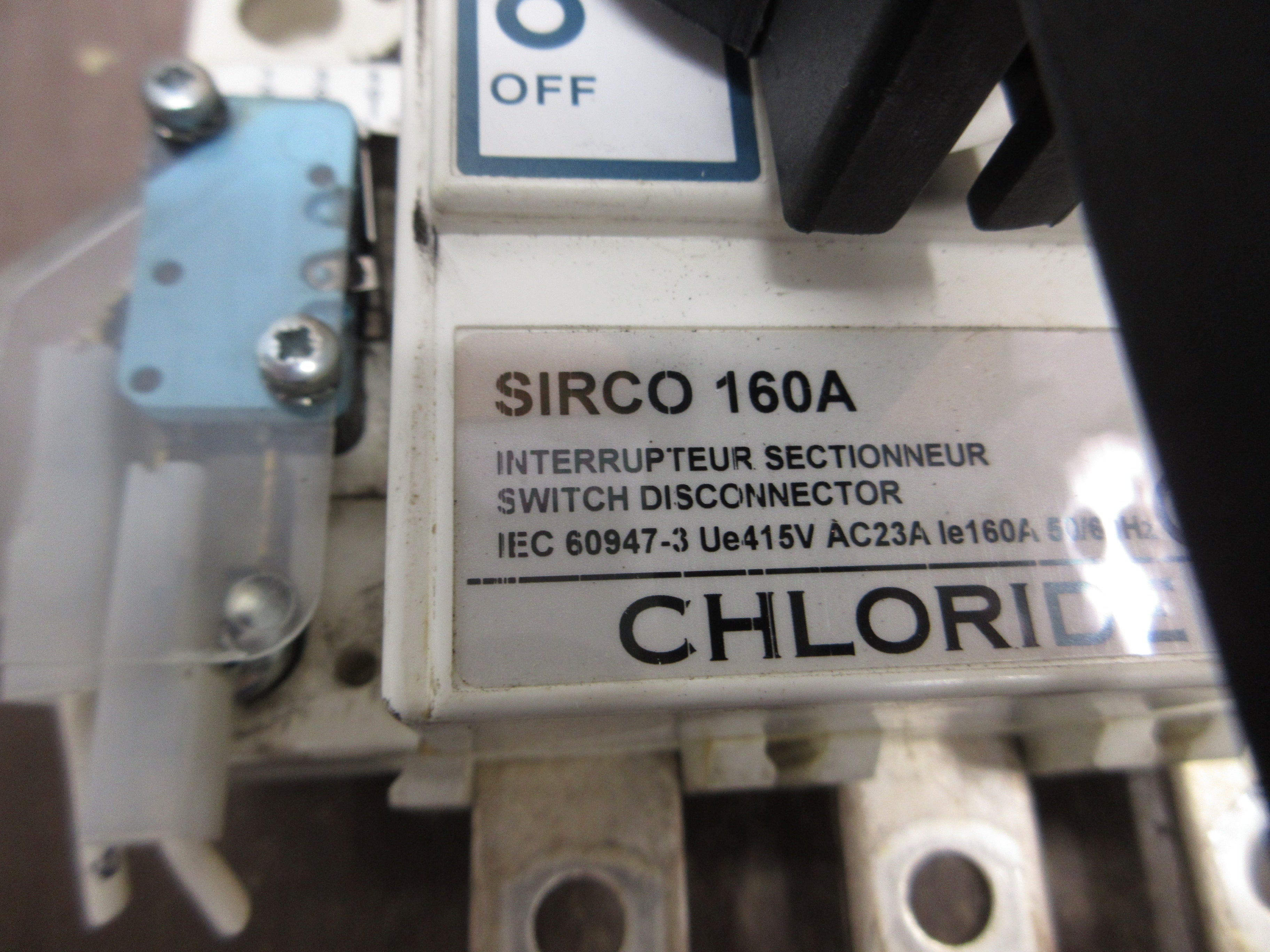 Chloride Disconnect Switch SIRCO 160A 415V 160A 50/60Hz Used