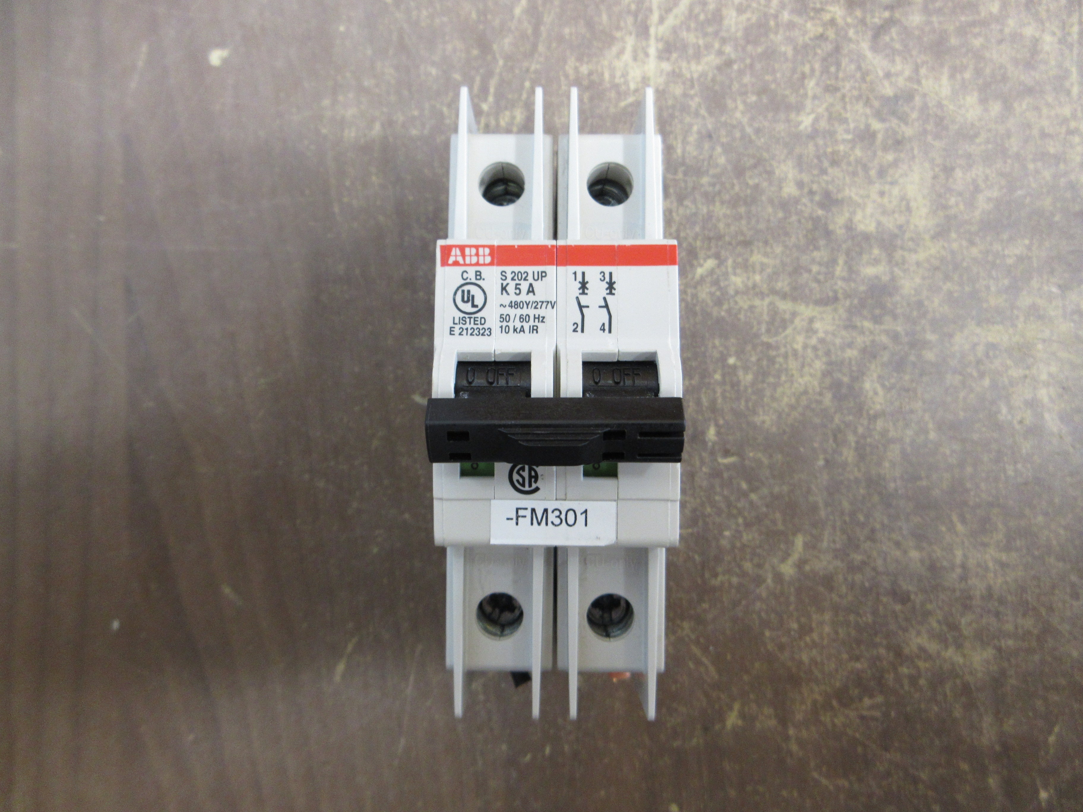 ABB Circuit Breaker S202UP-K5A 5A 480Y/277V 2P Used